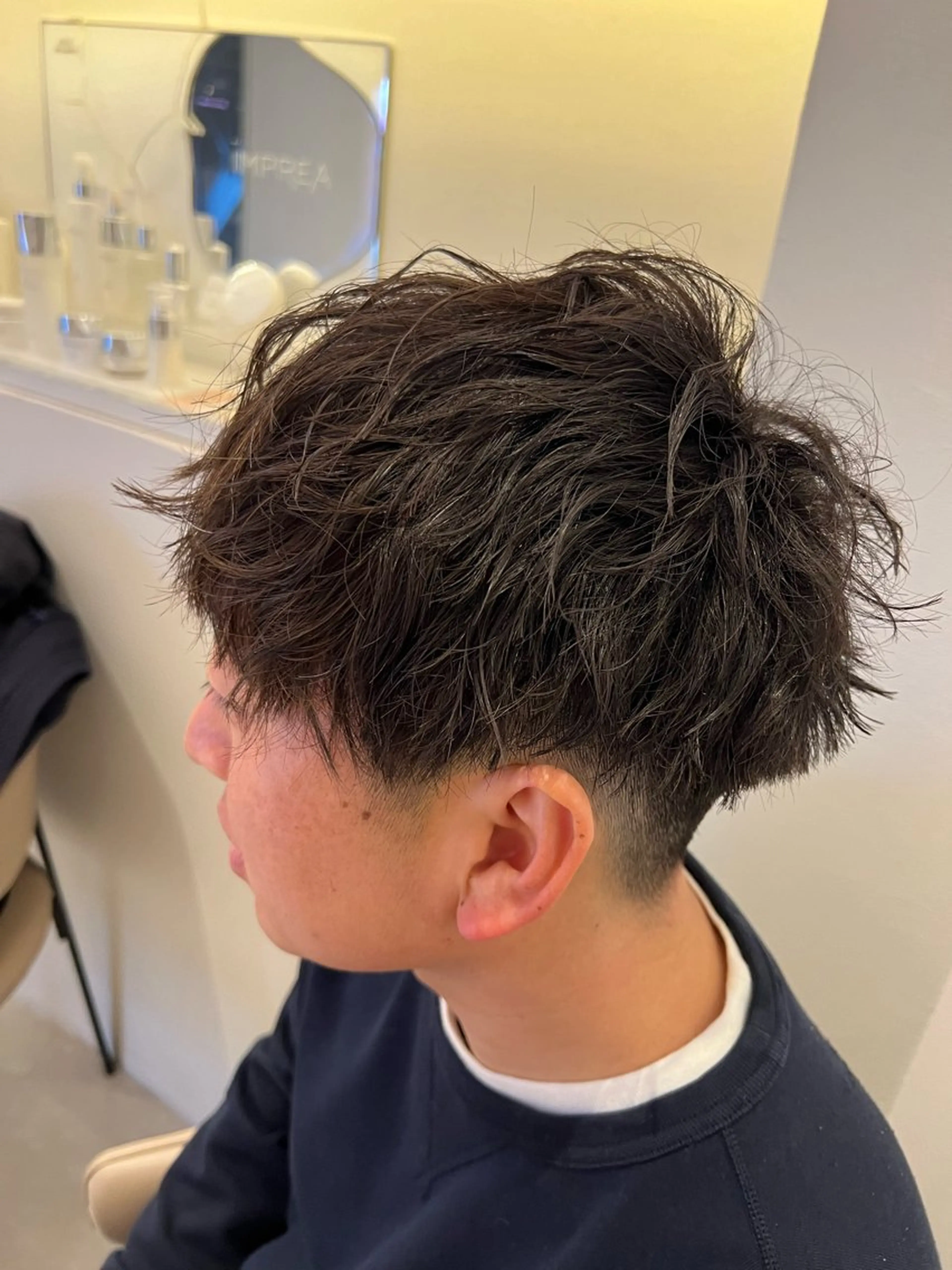 ミディアム パーマ メンズ ミディアムパーマ マッシュ メンズパーマ カット パーマ メンズパーマ 特化/京橋/栗野のヘアスタイル