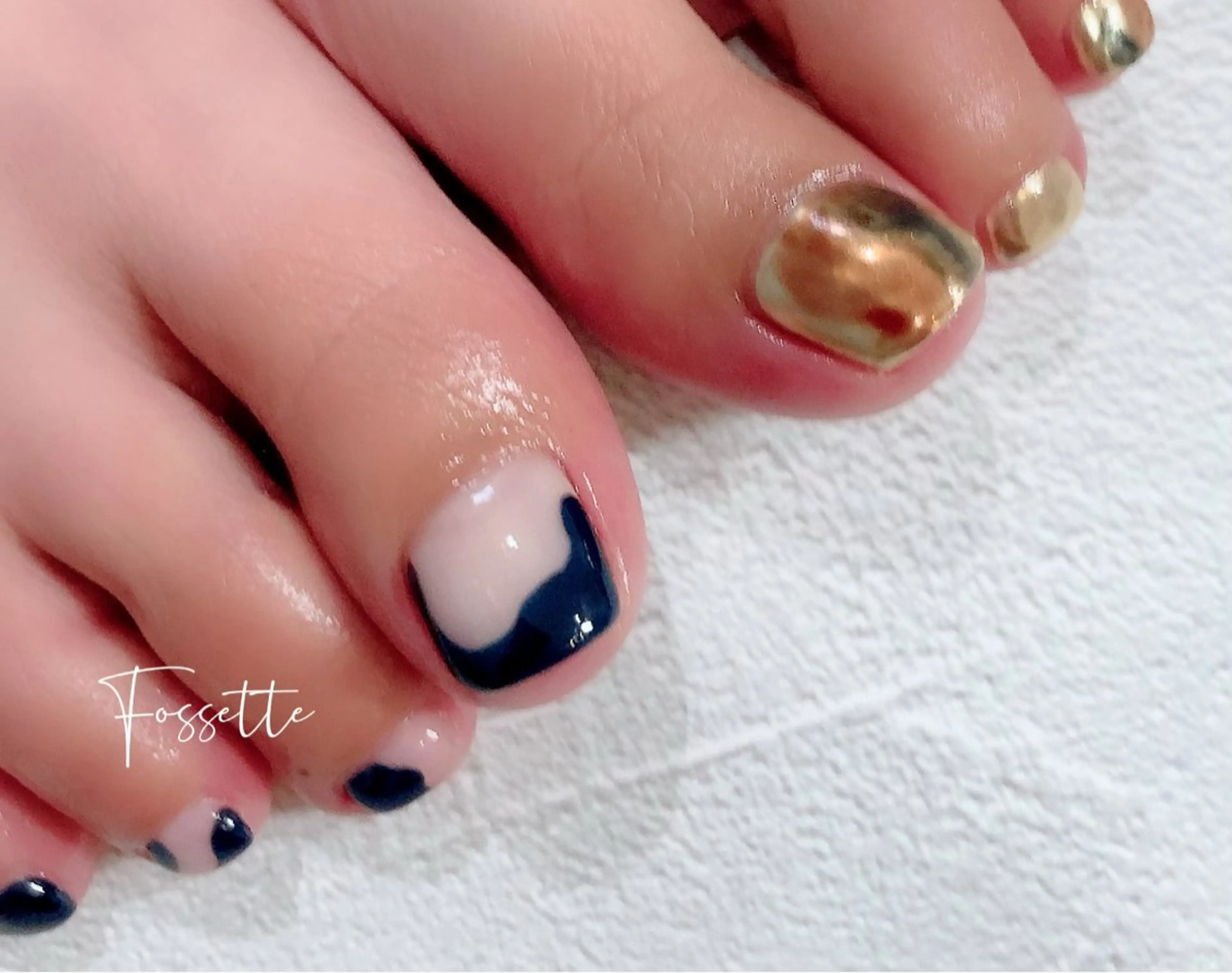 ネイル アートネイル フットネイル ジェルネイル ミラーネイル ニュアンスネイル フットネイル nailsalon Fossetteのネイルデザイン