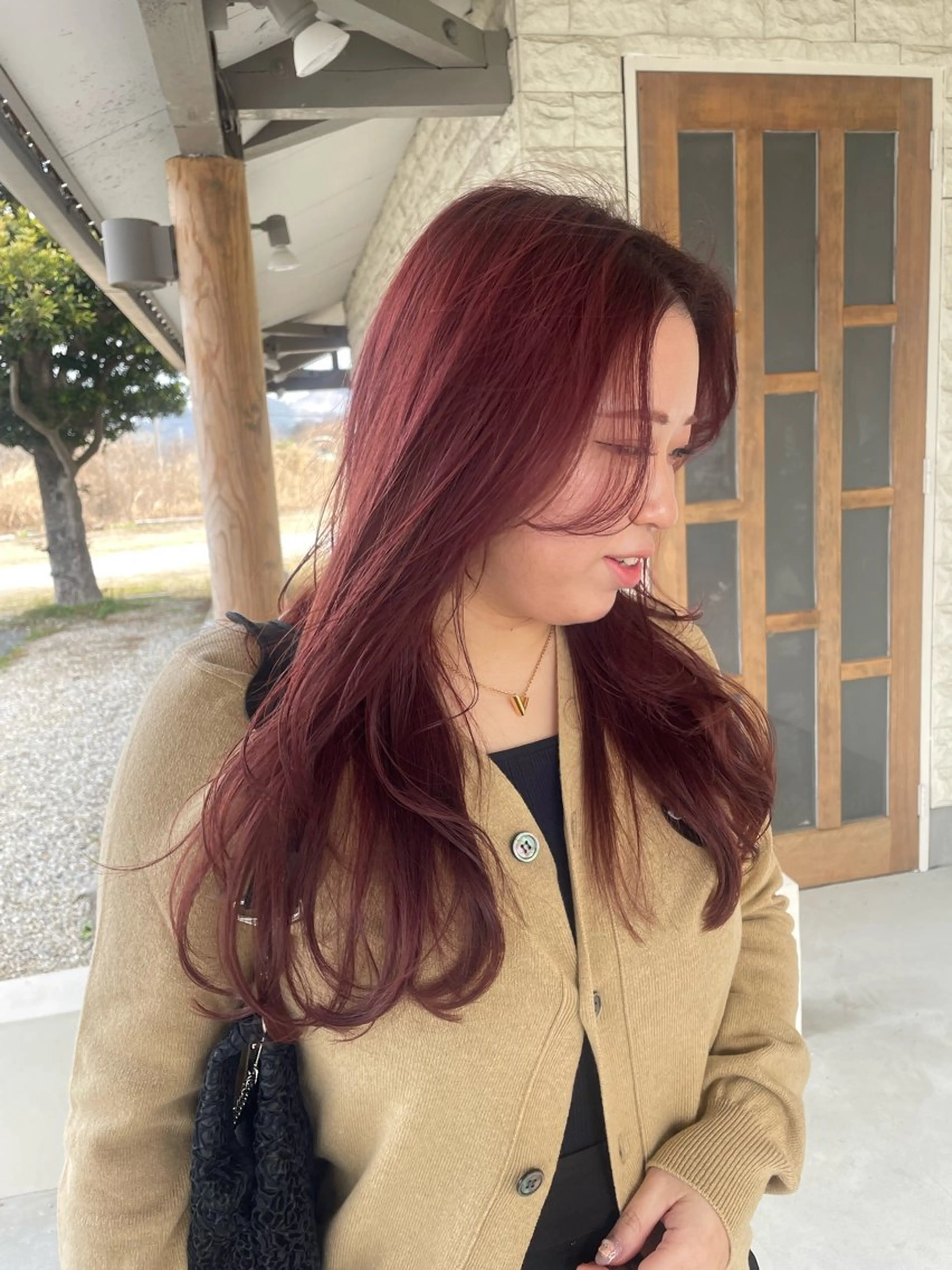 ロング カラー ブリーチ ブリーチなしカラー ピンクカラー ルプラボウ/日野 /ショート/レイヤーのヘアスタイル