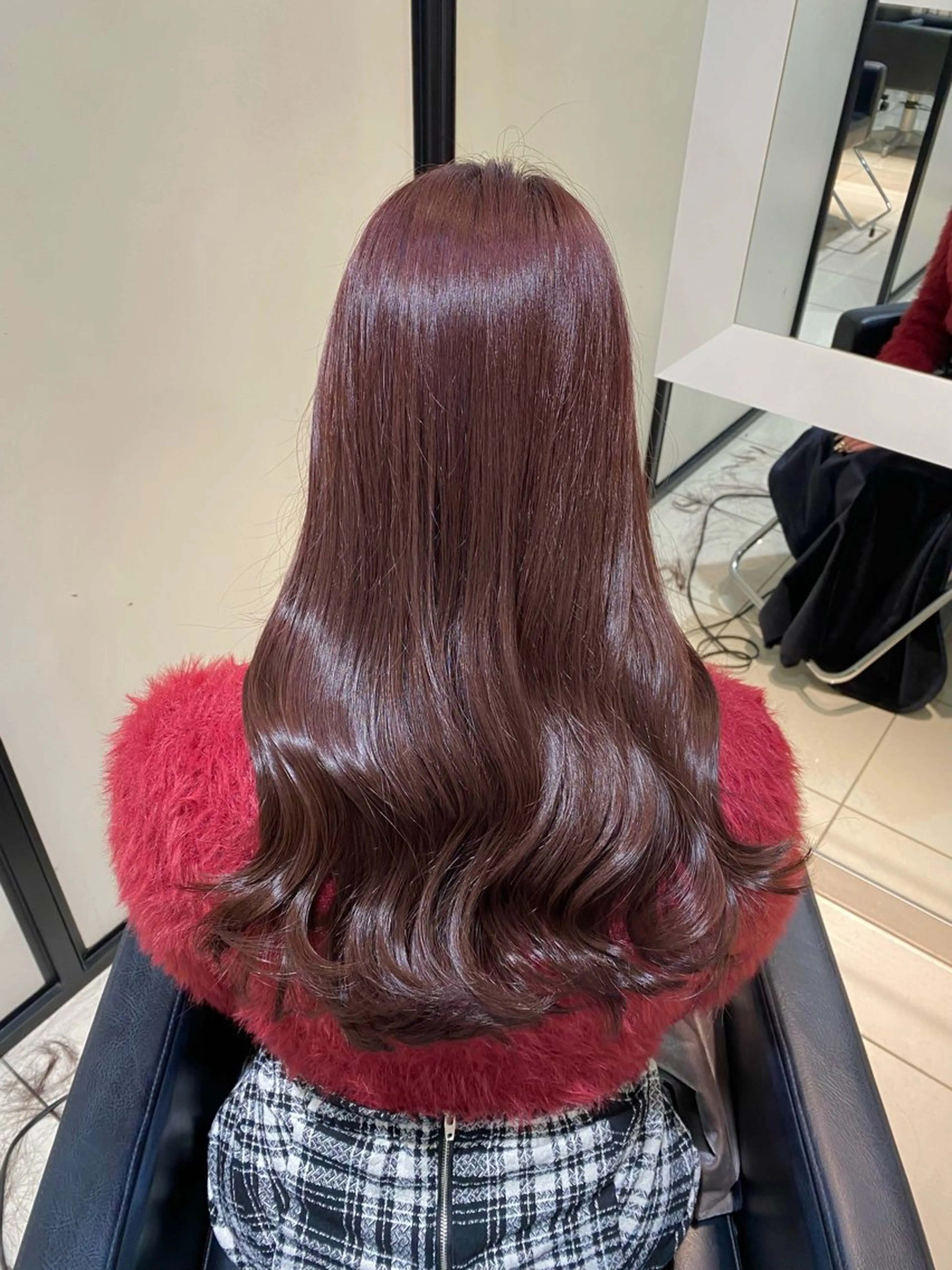 ロング カラー ブリーチ カシス ダブルカラー ブリーチなしカラー バイオレットカラー カット ヘアカラー トリートメント グレージュ/レイヤー /韓国ヘア/RISAのヘアスタイル