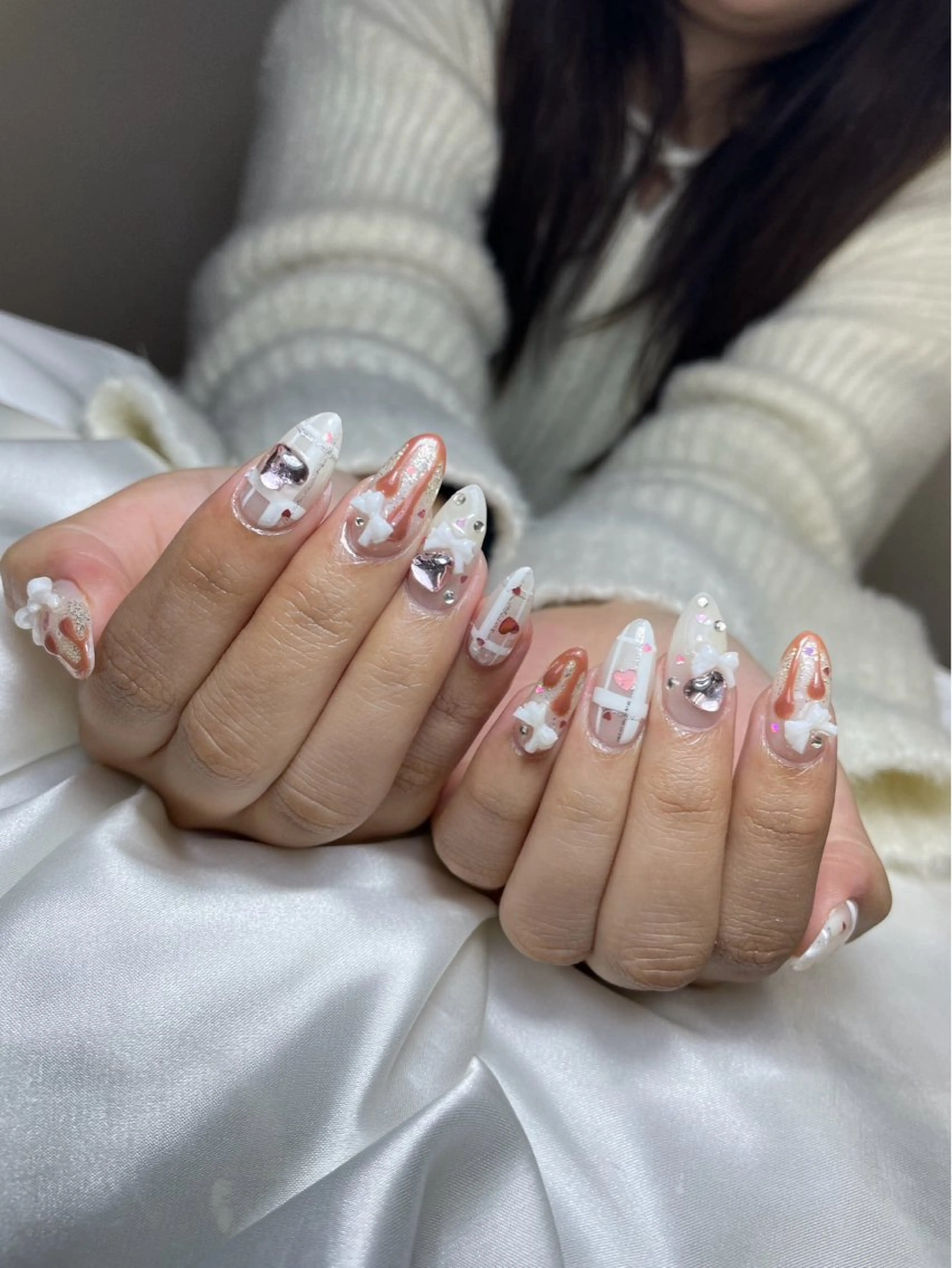 ネイル チークネイル 桜ネイル 長さ出し フットネイル ジェルネイル ハンドネイル XIINH NAIL SALONのネイルデザイン