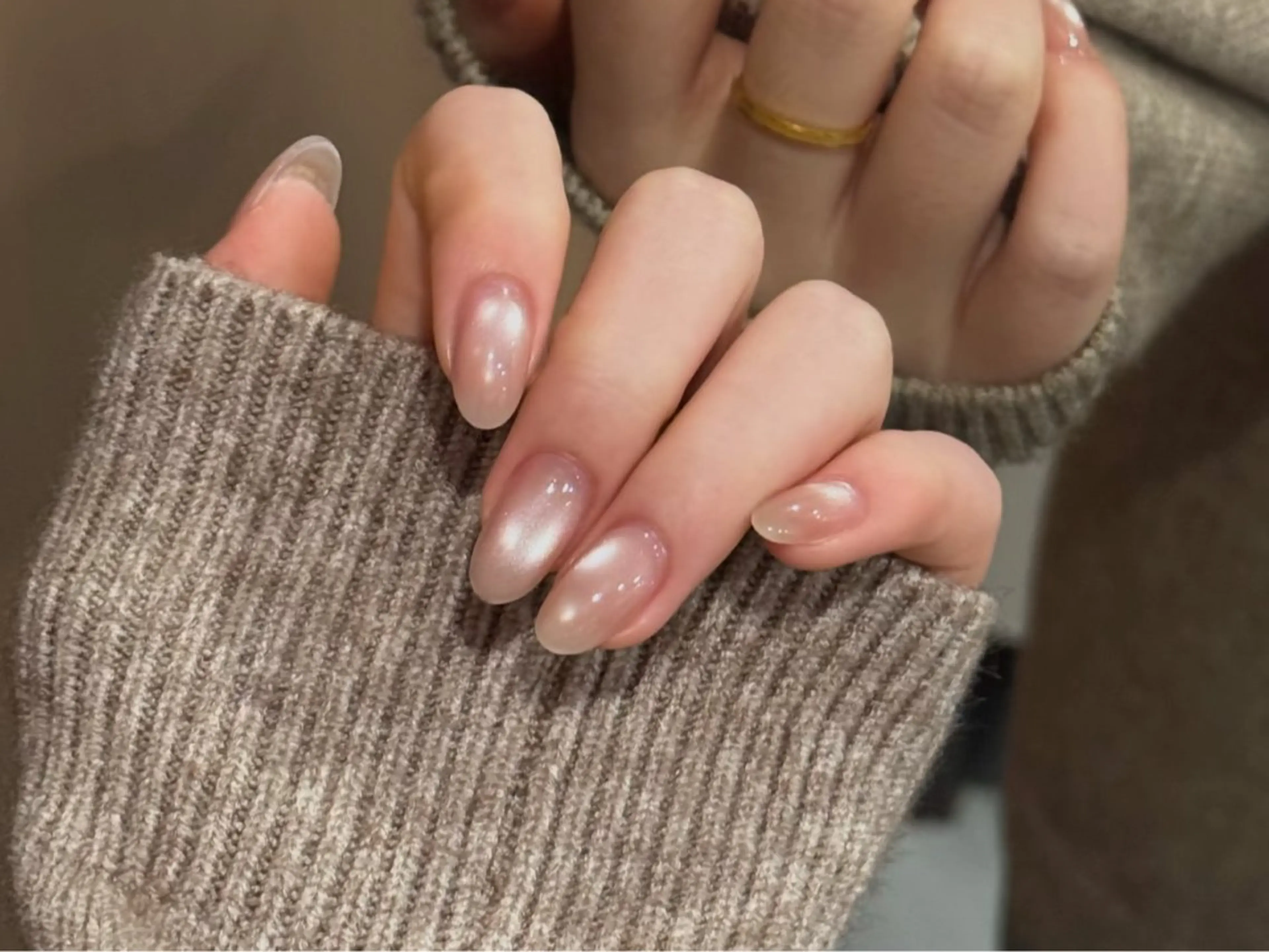 ネイル アートネイル オーロラネイル チークネイル フレンチネイル ガラスフレンチ ハンドネイル 🎀🎀YooLi Nail Salonのネイルデザイン