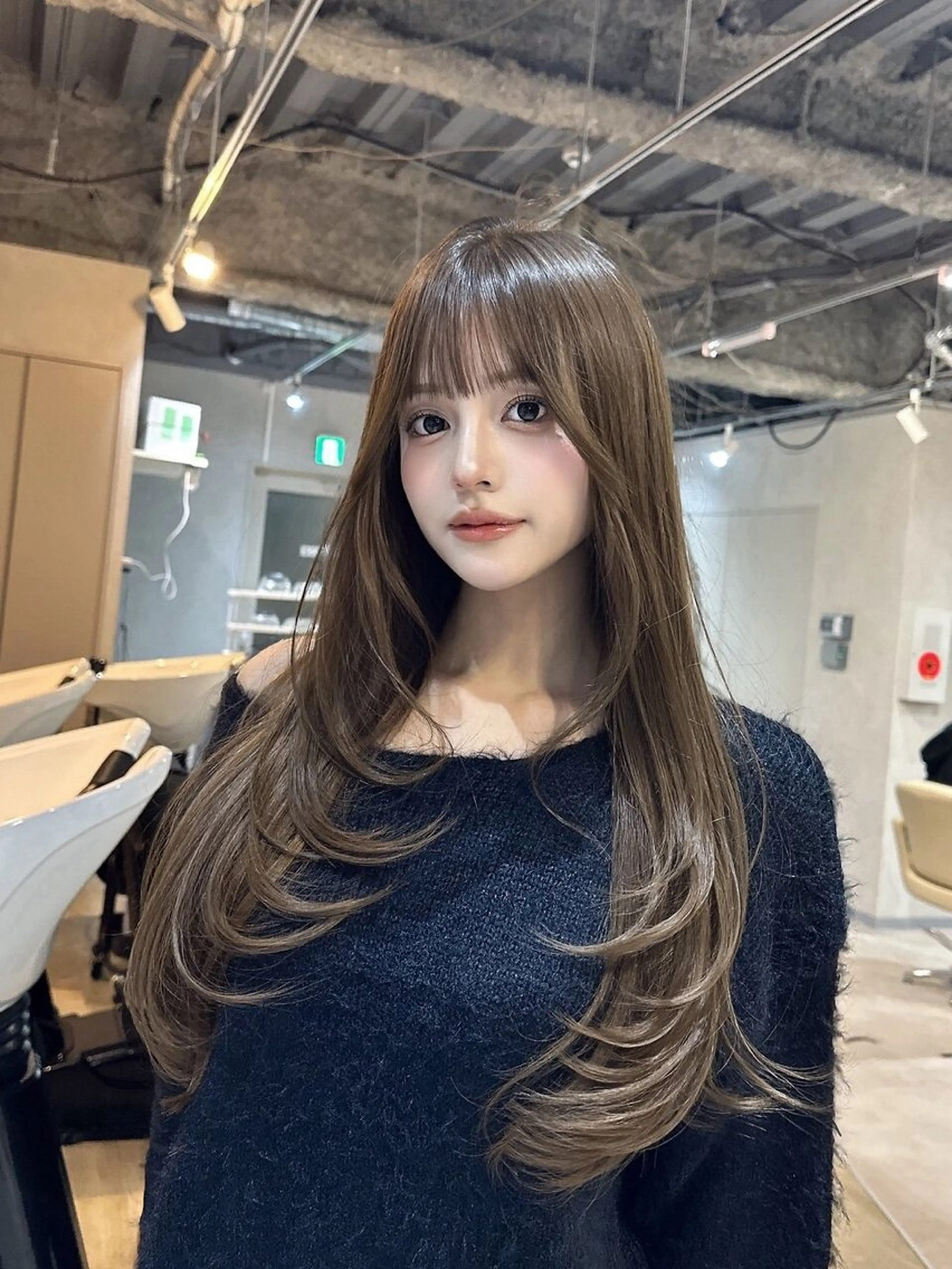 ロング カット トリートメント Maison髪質改善 レイヤー/三宮のヘアスタイル