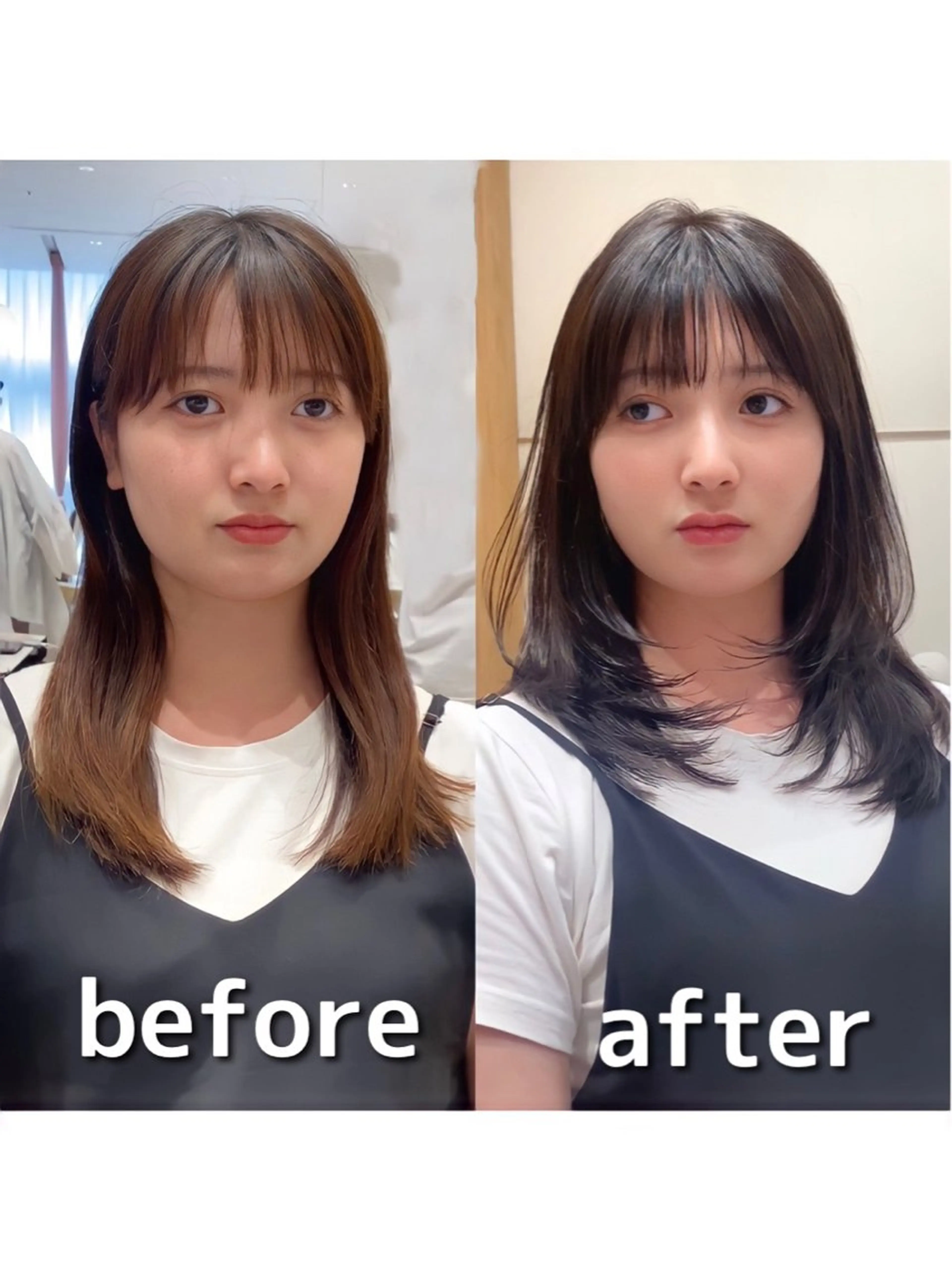 ミディアム カラー パーマ ヘアアレンジ ミディアムレイヤー ハイレイヤー レイヤーカット ウルフカット 小野寺瑞希 /最小顔カットのヘアスタイル