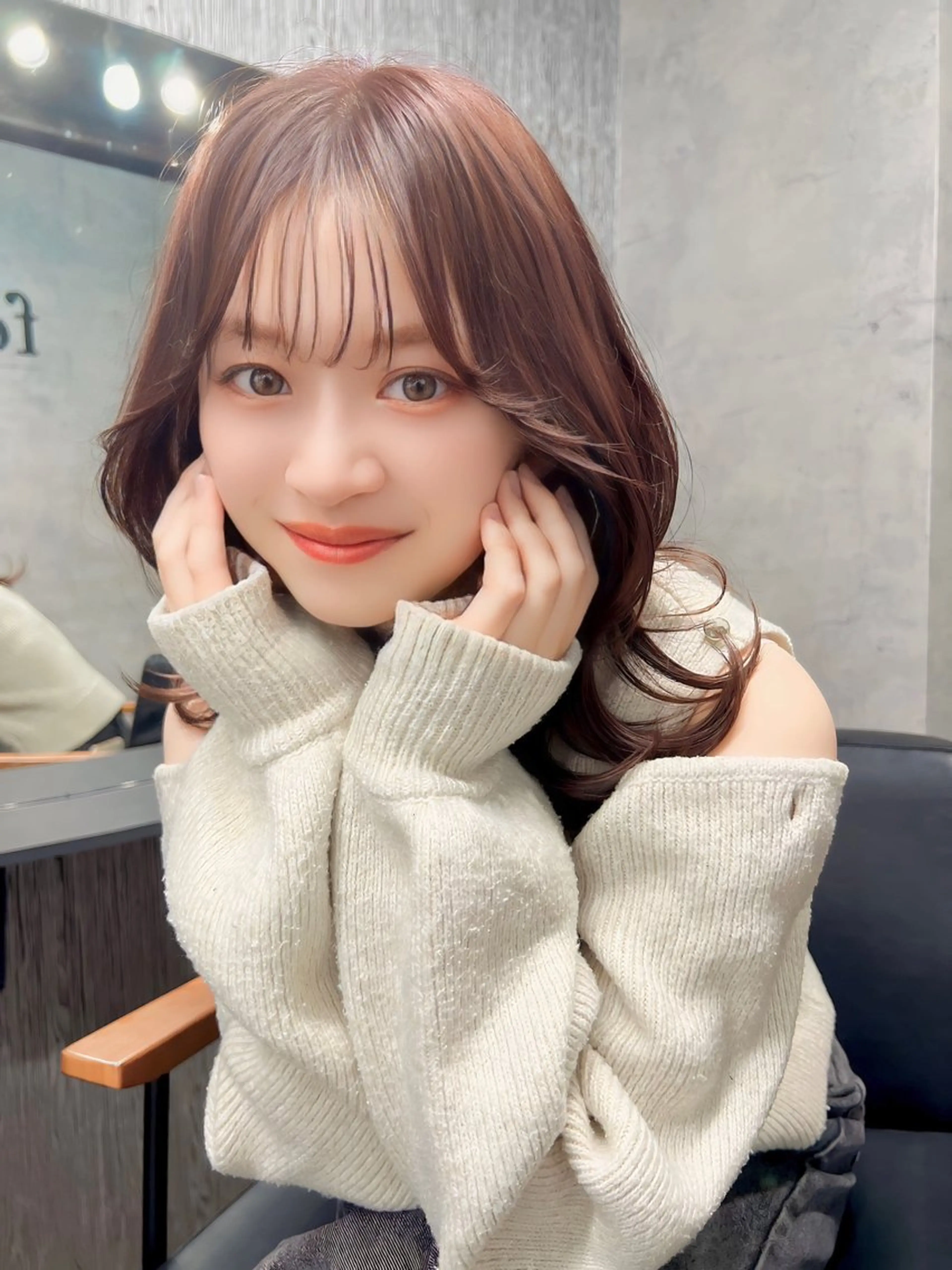 ミディアム カラー ヘアアレンジ 韓国レイヤー/ 顔周り💕田中将吾のヘアスタイル