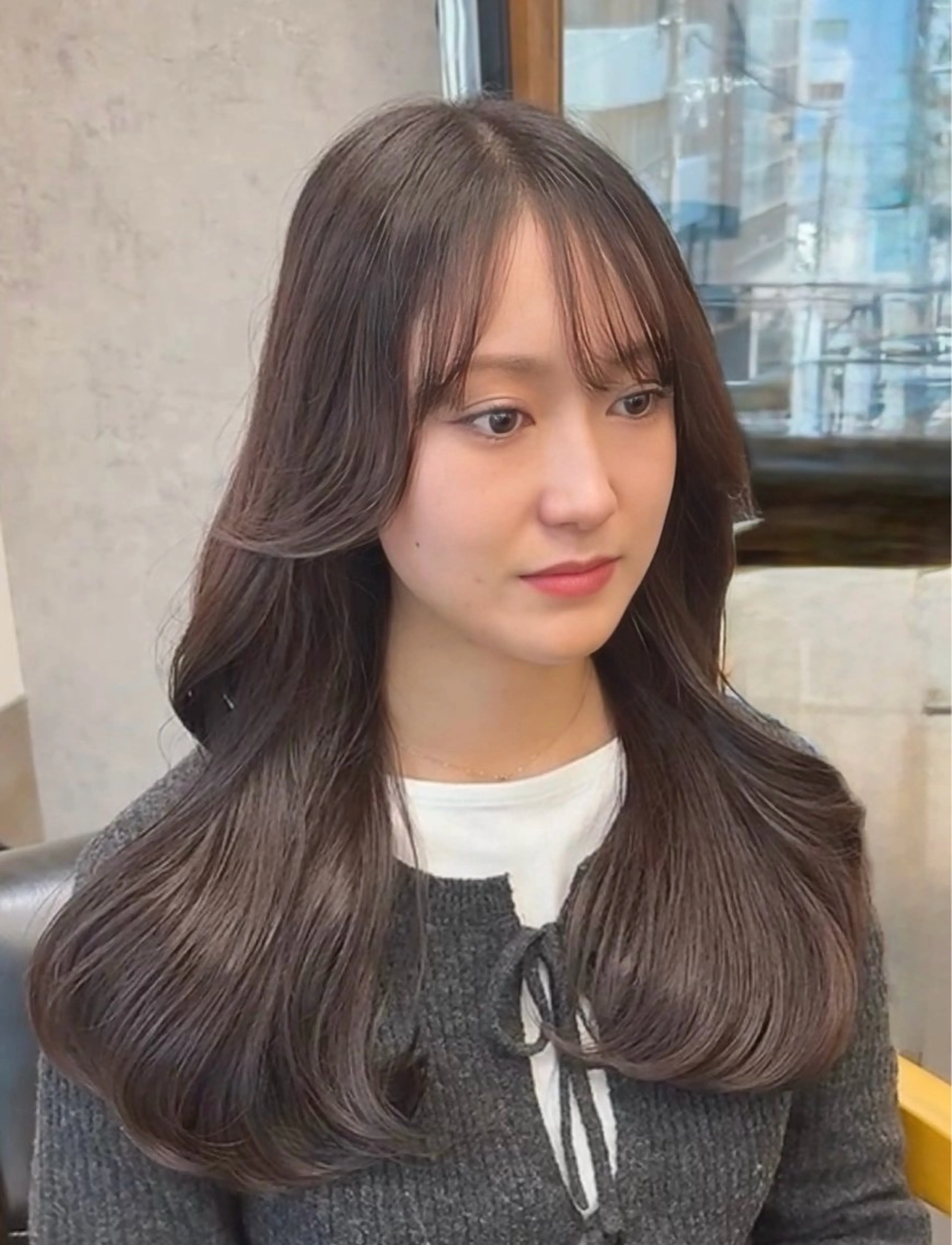 ロング カラー ブリーチ ヨシンモリ 韓国風ヘア レイヤーカット 縮毛矯正 髪質改善/レイヤー カット福澤　和嗣のヘアスタイル