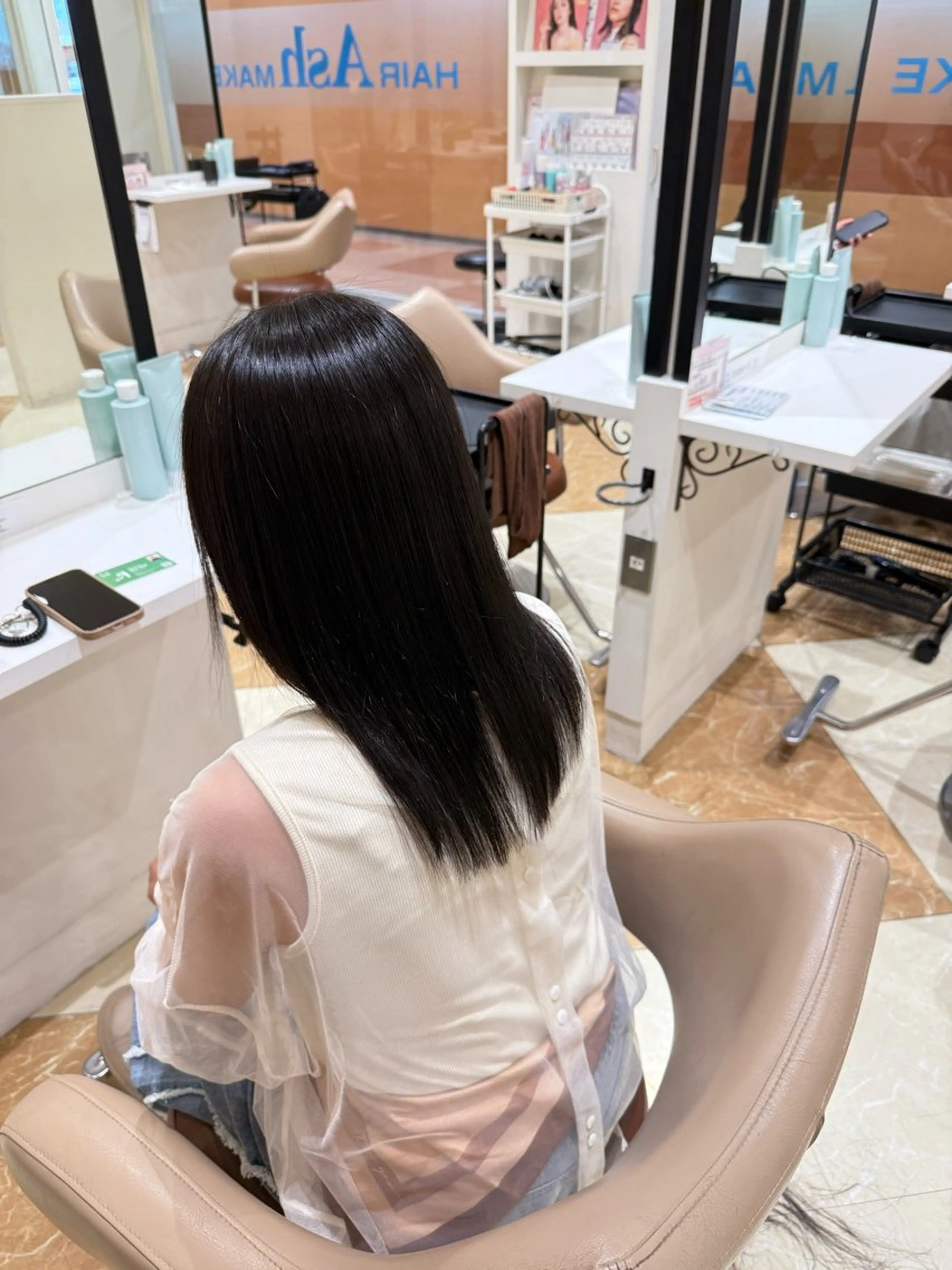 セミロング 髪質改善 トリートメント カット 縮毛矯正 トリートメント 髪質改善カラー/店長 宮内秀峰のヘアスタイル