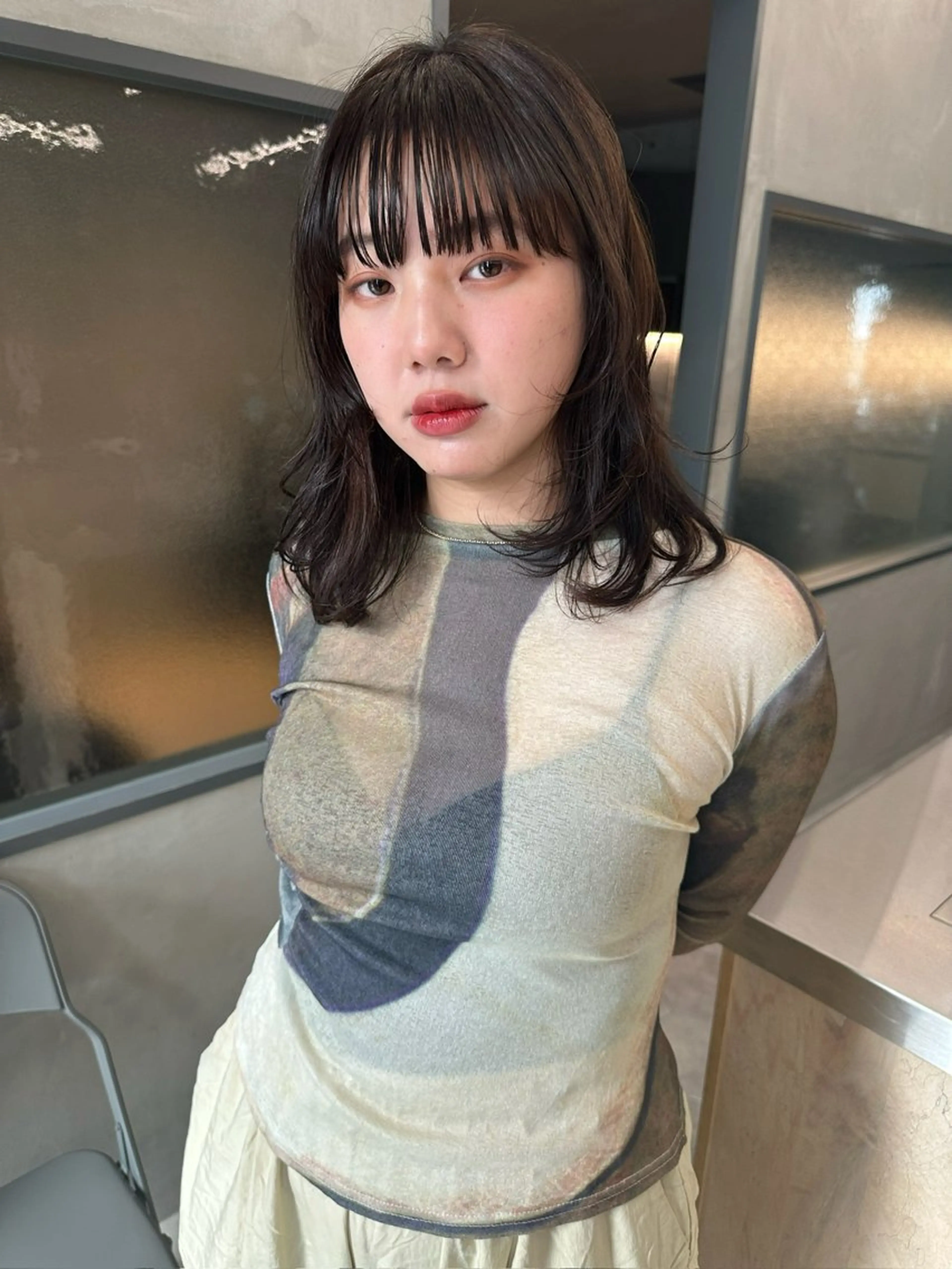 ミディアム カラー カット ヘアカラー お悩み解決パーマ hana🩰のヘアスタイル