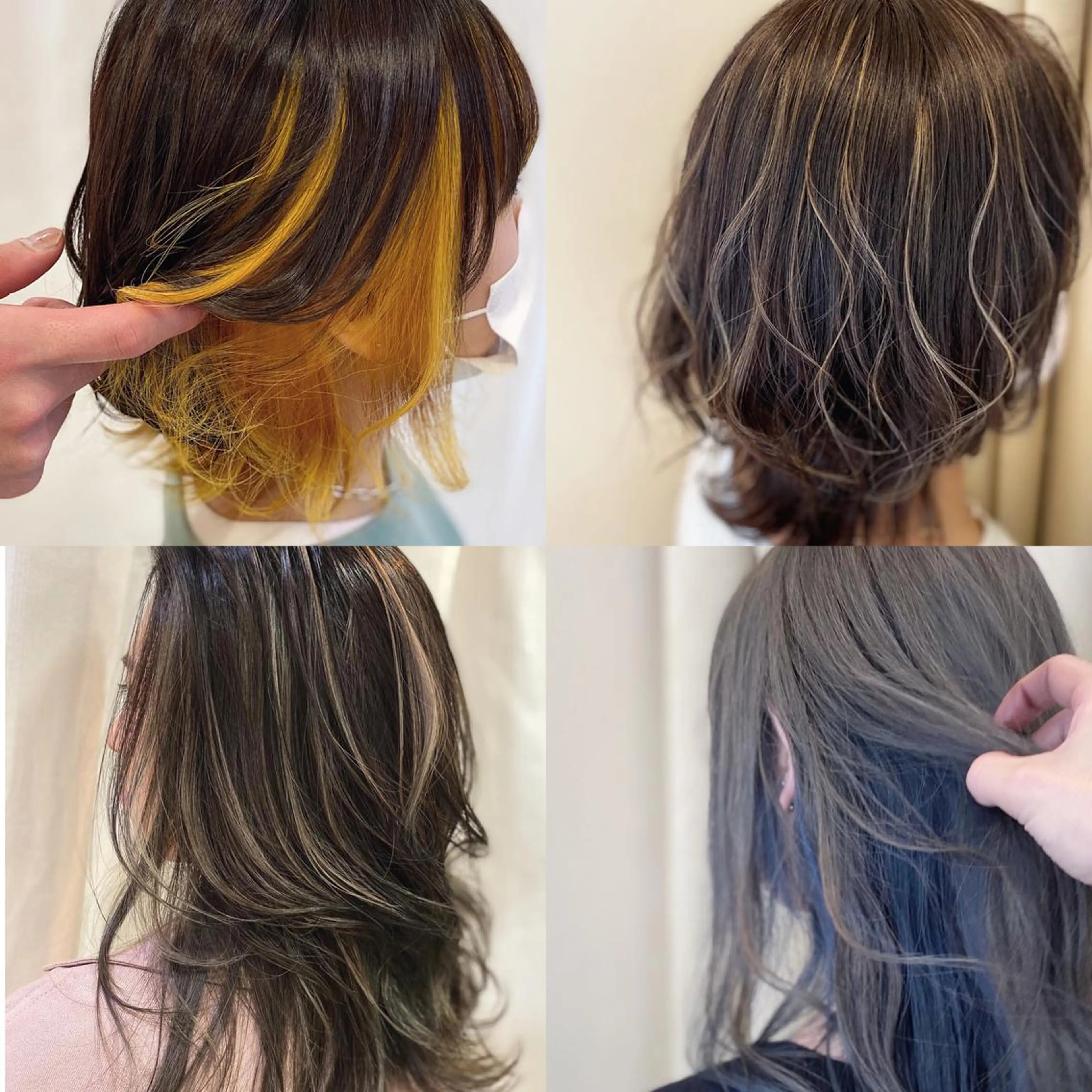 ミディアム カラー デザインカラー シールエクステ専門店 Spira藤崎宮のヘアスタイル