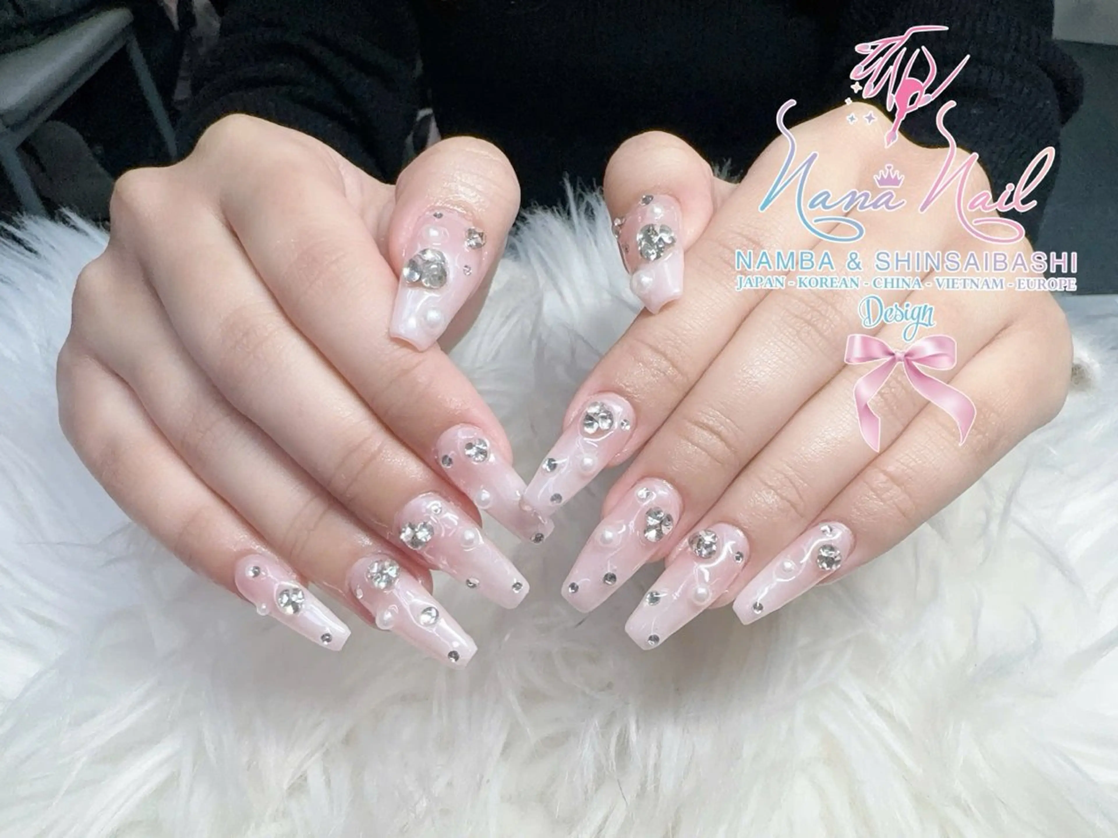 ネイル チークネイル 桜ネイル フラッシュネイル フットネイル ジェルネイル ハンドネイル リナネイル アメ村心斎橋店のネイルデザイン