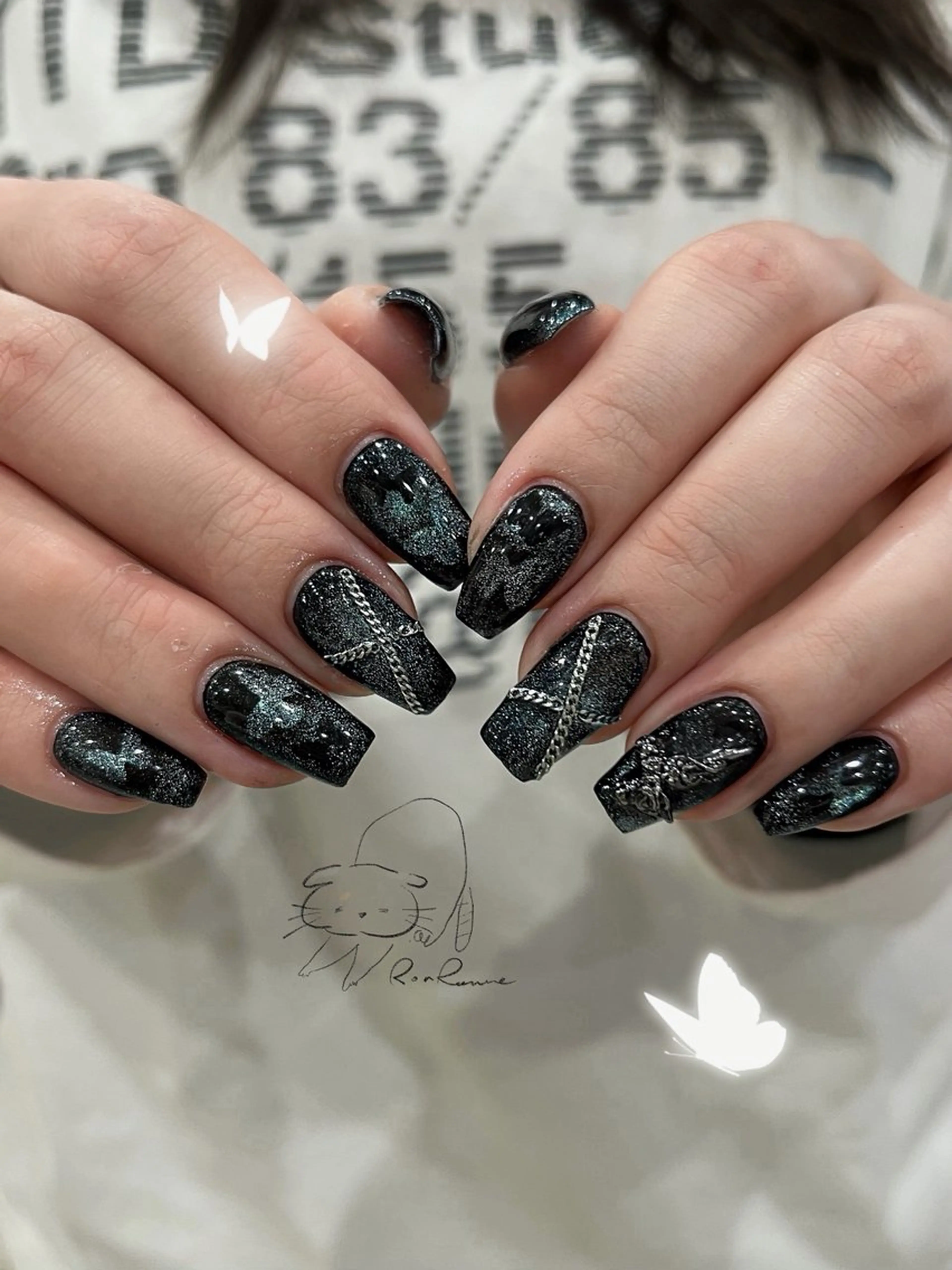 ネイル オーロラネイル 長さ出し フレンチネイル ジェルネイル ミラーネイル ハンドネイル Cho Artネイル所属・ronronne .のネイルデザイン