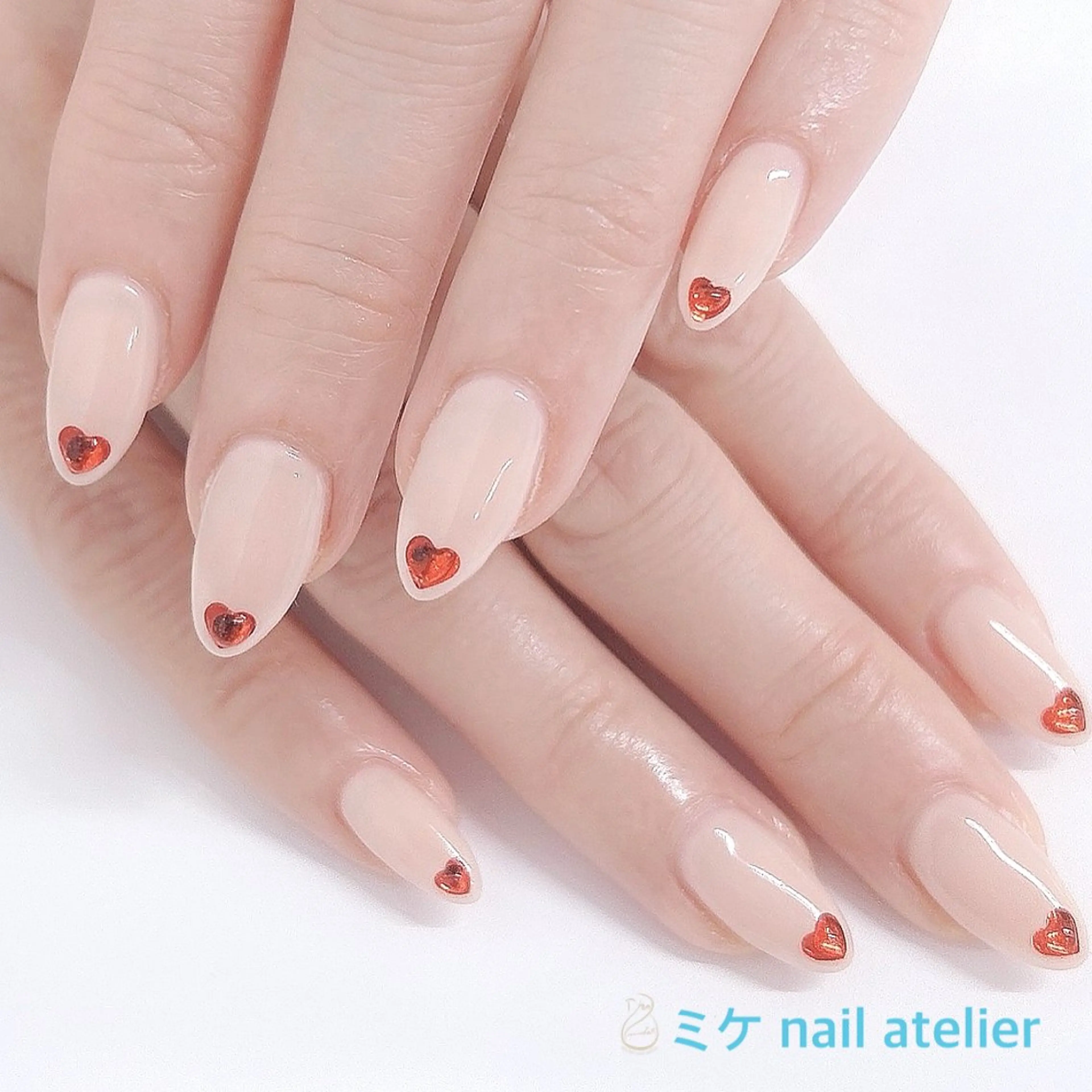 ネイル ジェルネイル ハート ホログラムネイル ワンカラーネイル ハンドネイル h. rikaのネイルデザイン