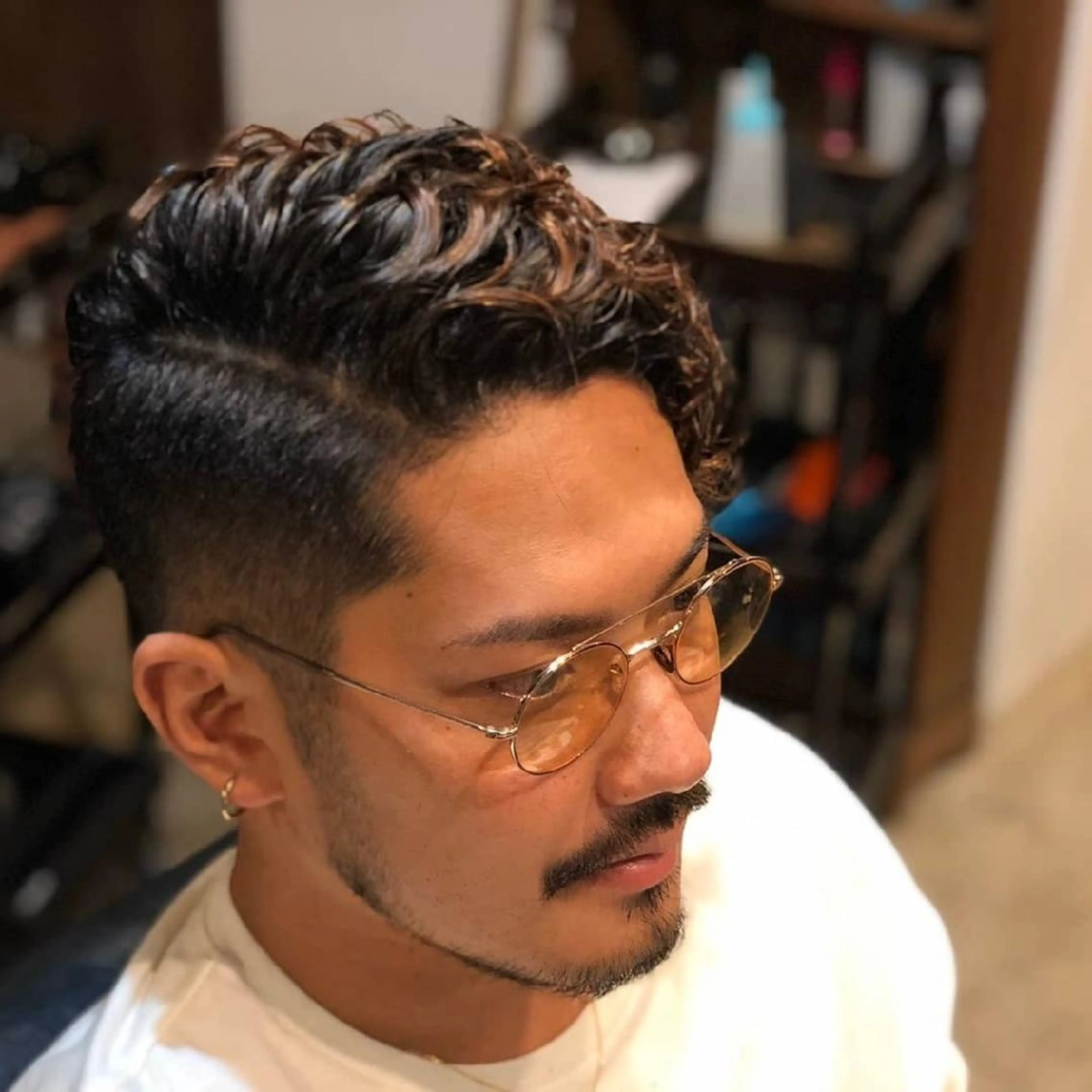 ショート パーマ メンズ フェードカット メンズパーマ 川端 智治のヘアスタイル