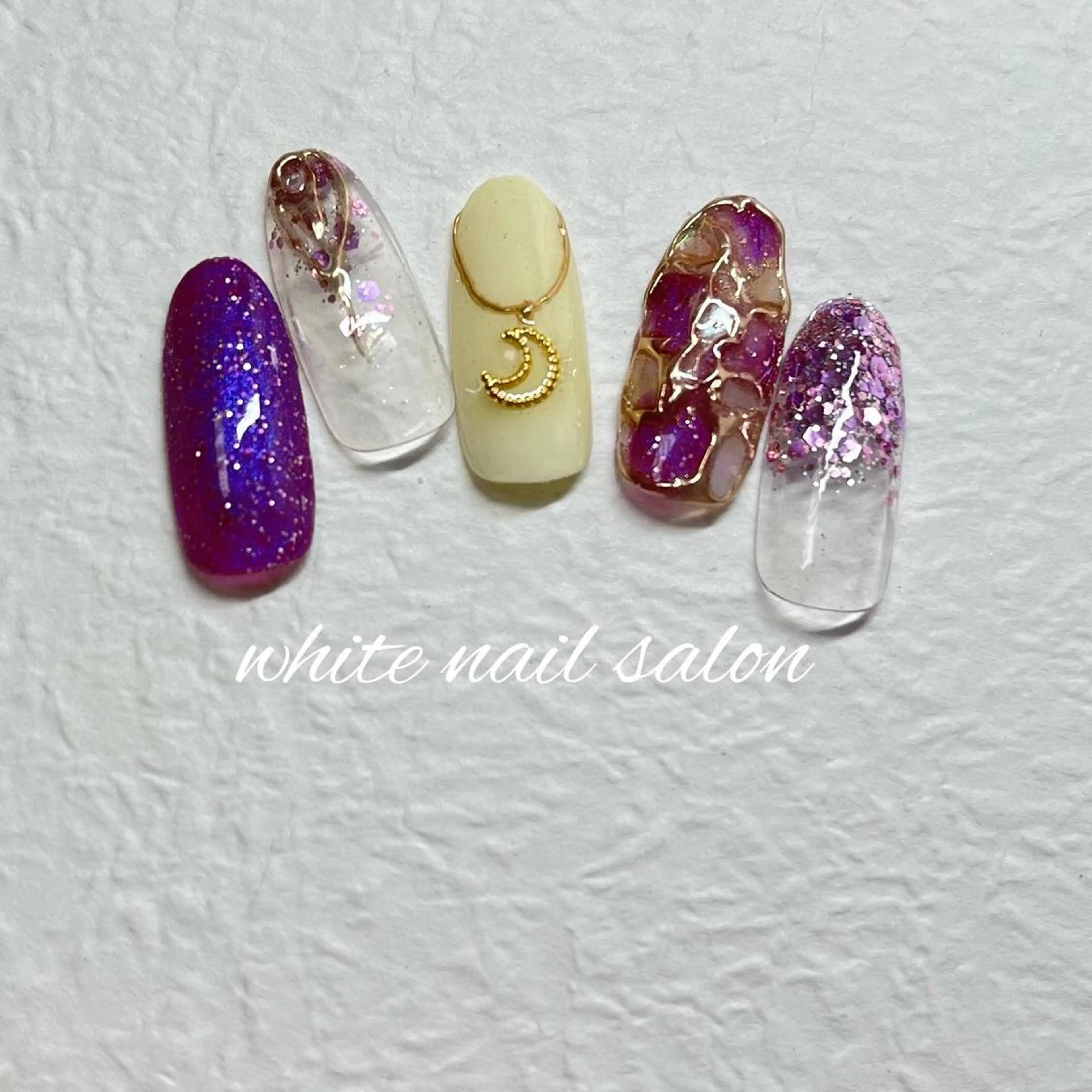 ネイル ジェルネイル ハードジェル ラメ(グリッター) 持ち込み ソフトジェル white nail salonのネイルデザイン
