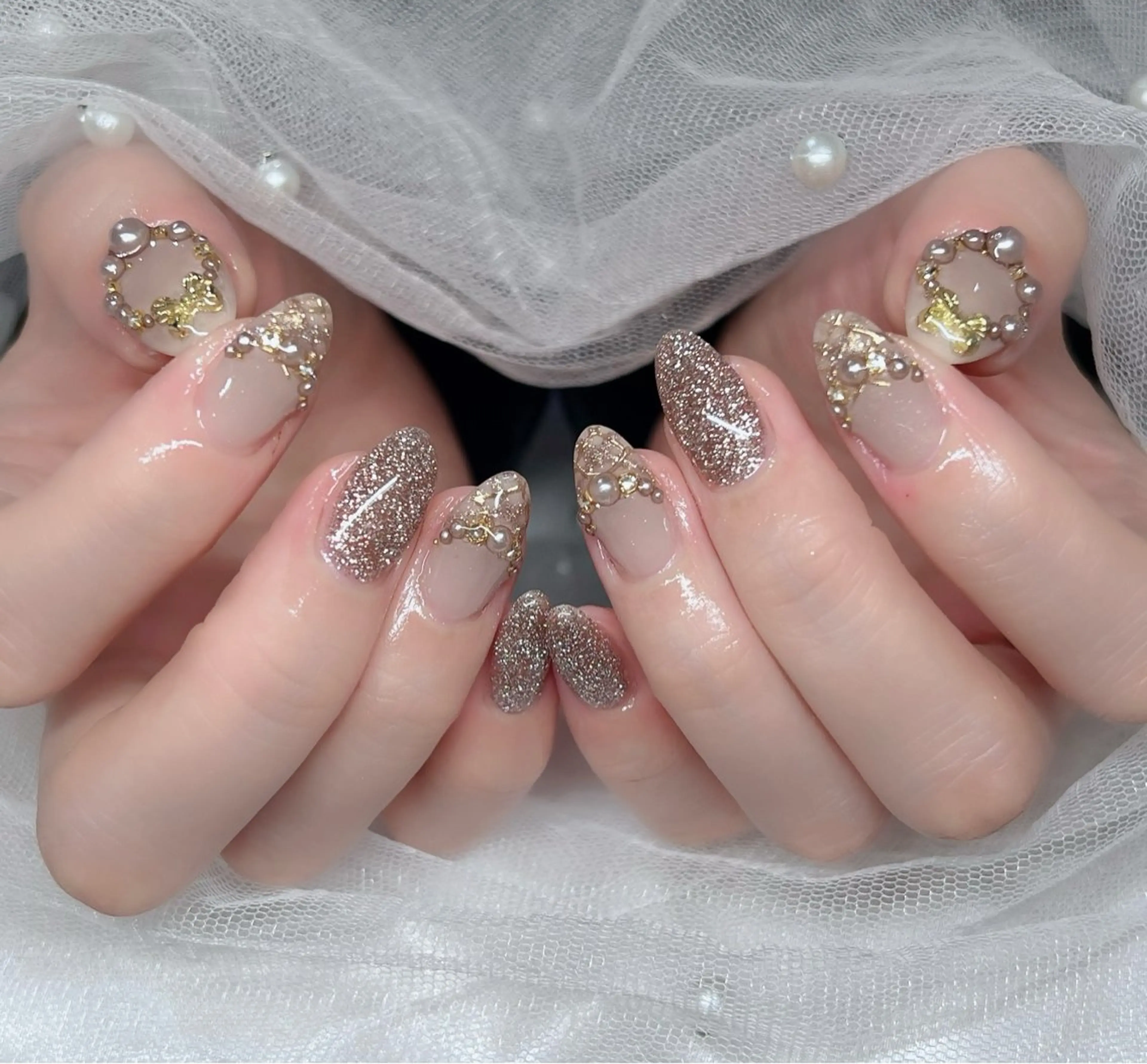 ネイル 🎀PG🩵 ネイルサロンのネイルデザイン