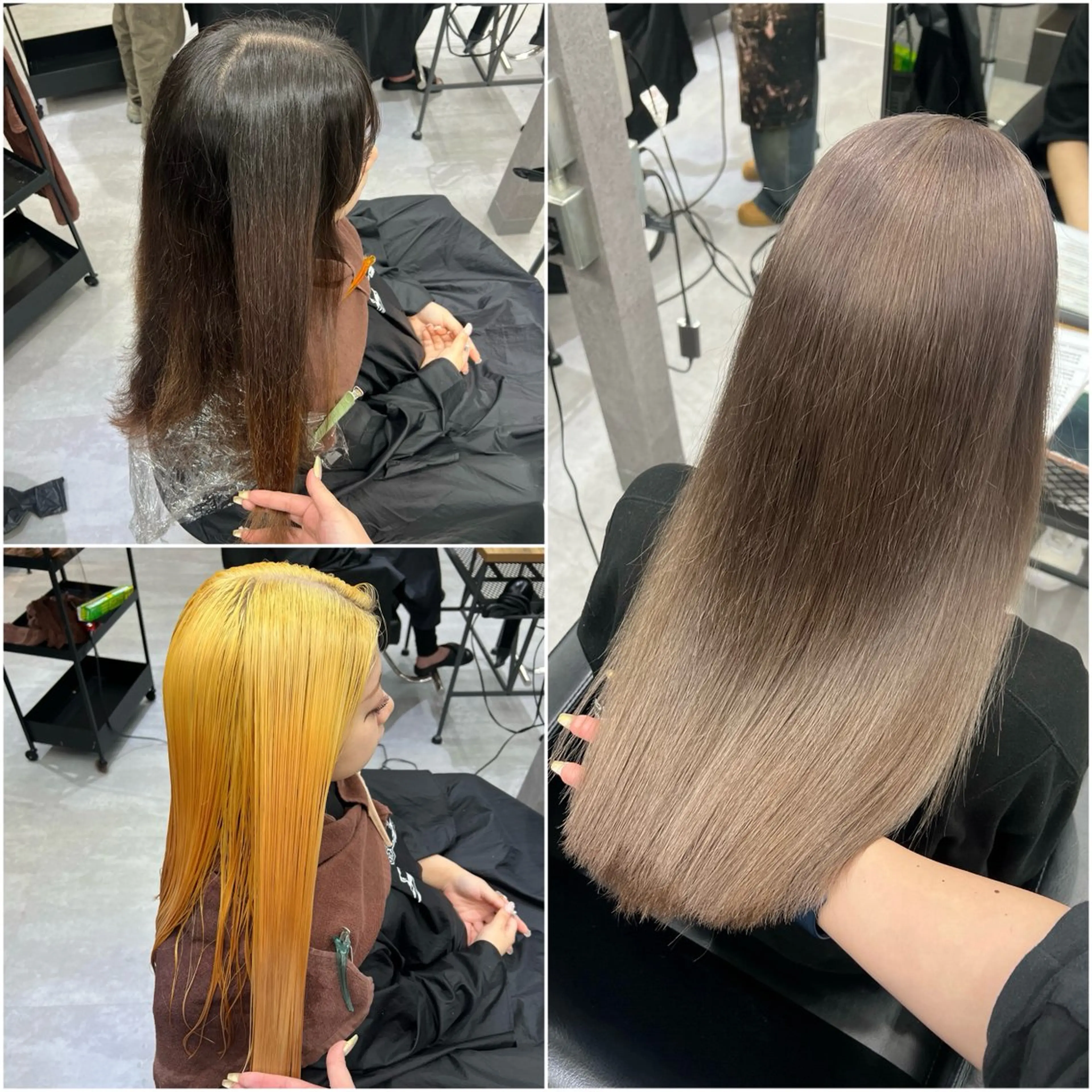 ロング カラー シールエクステ ブリーチ 透明感カラー デザインカラー ダブルカラー ショート/ウルフ カットモデル募集のヘアスタイル