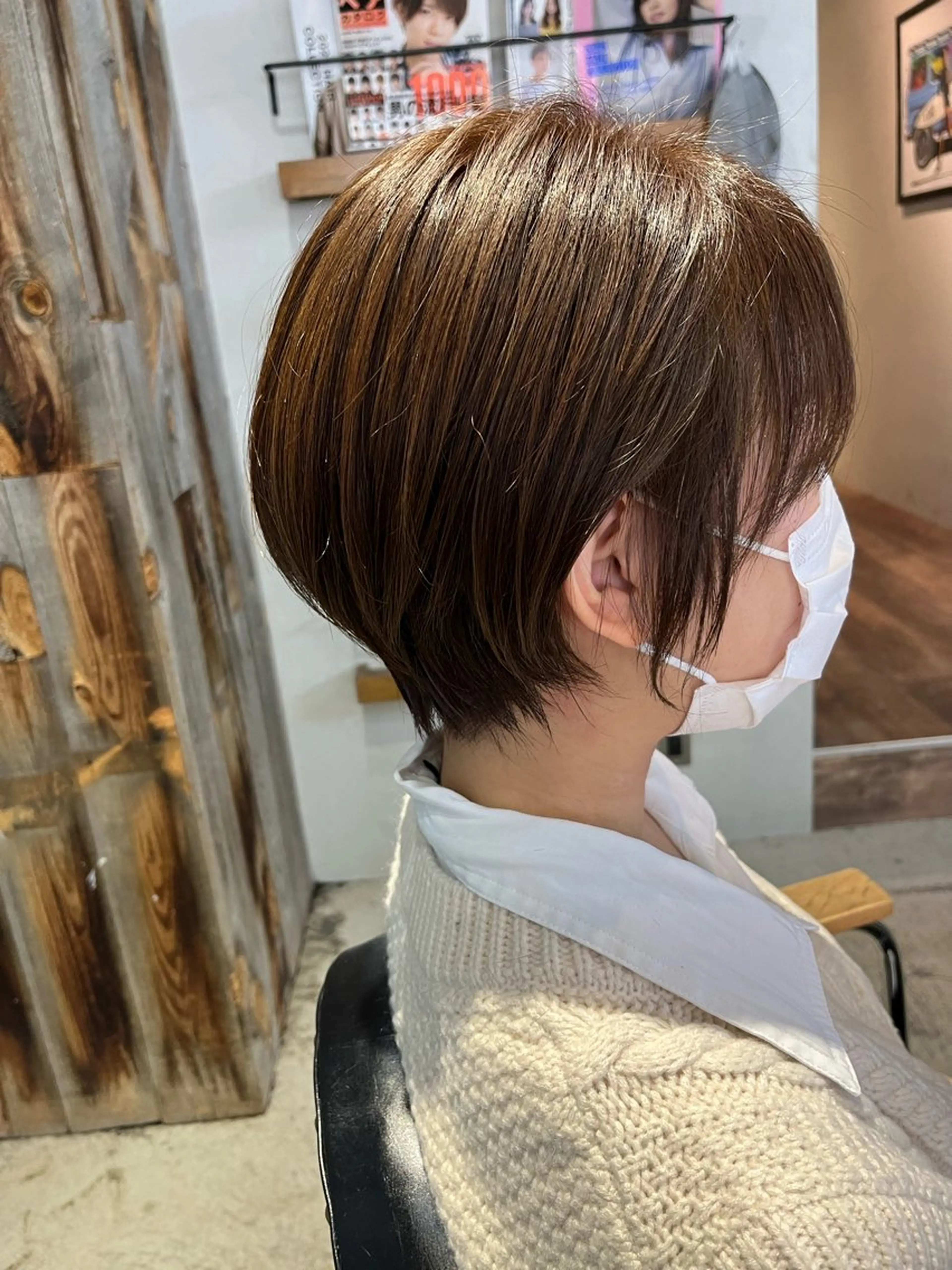 ショート カラー レイヤーカット/前髪 顔まわり/大田哲也のヘアスタイル