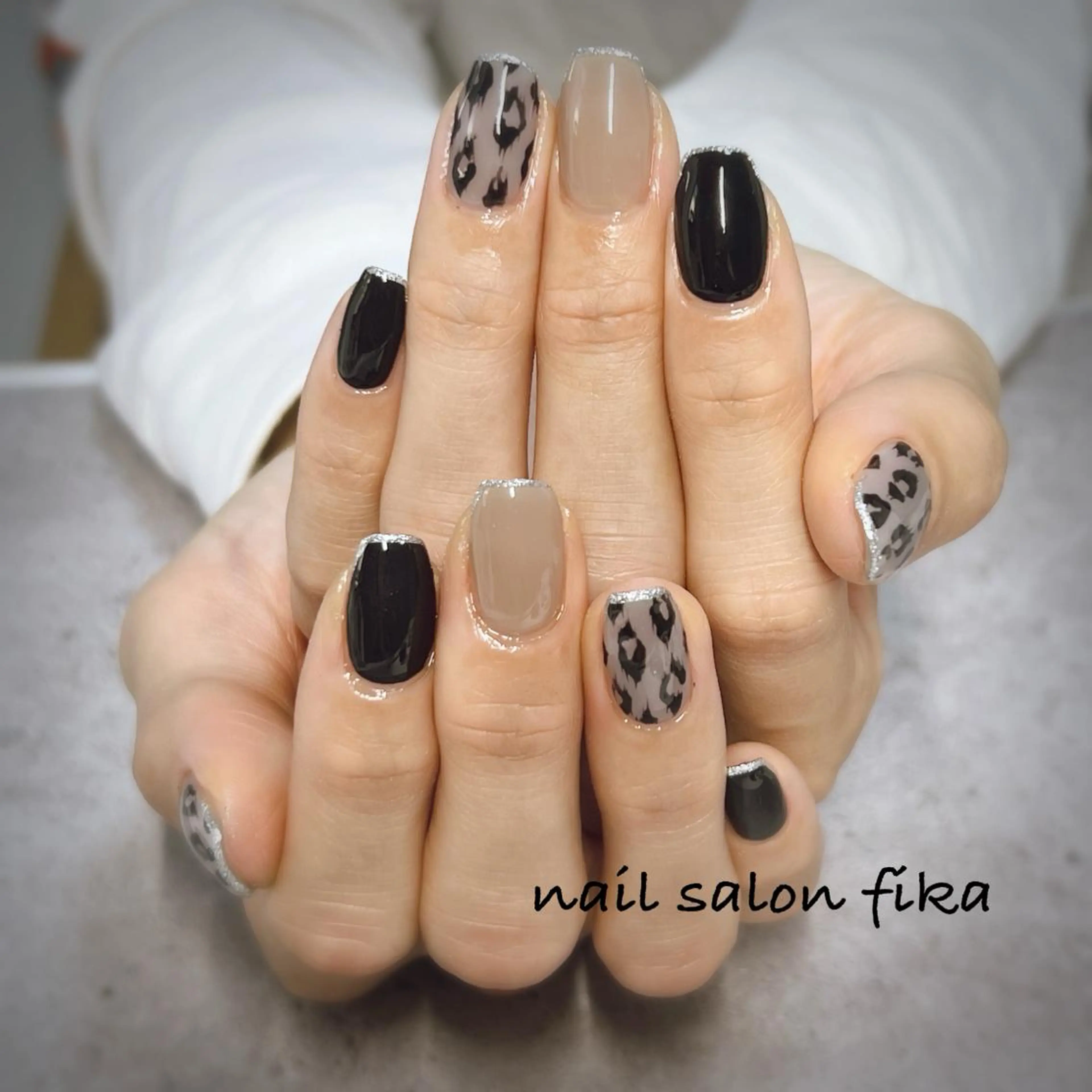 ネイル アニマル柄 ハンドネイル nail salon fikaのネイルデザイン