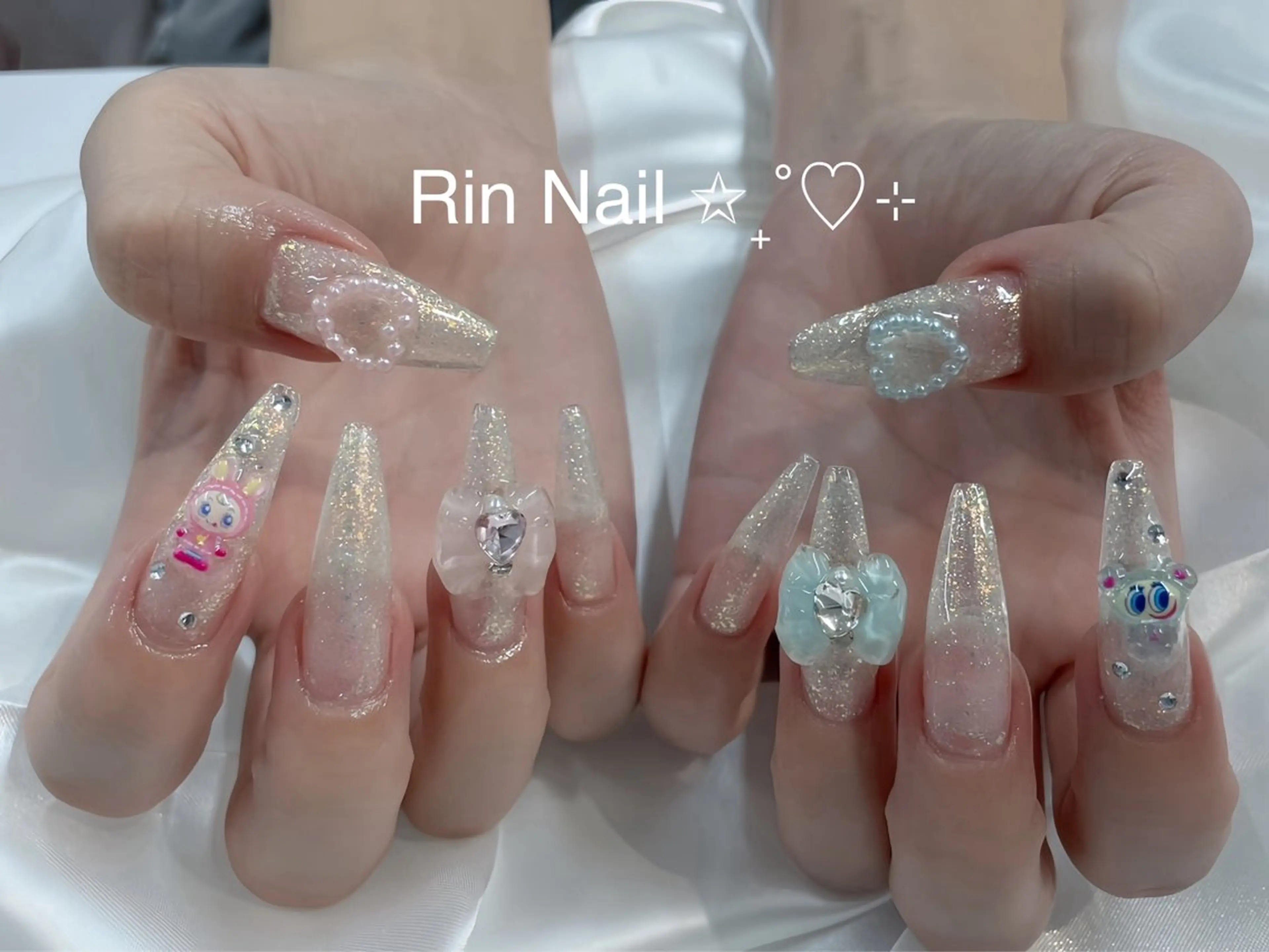 ネイル アートネイル ロングネイル ニュアンスネイル スカルプネイル ネイルチップ ハンドネイル Rin Nail 新大久保店のネイルデザイン