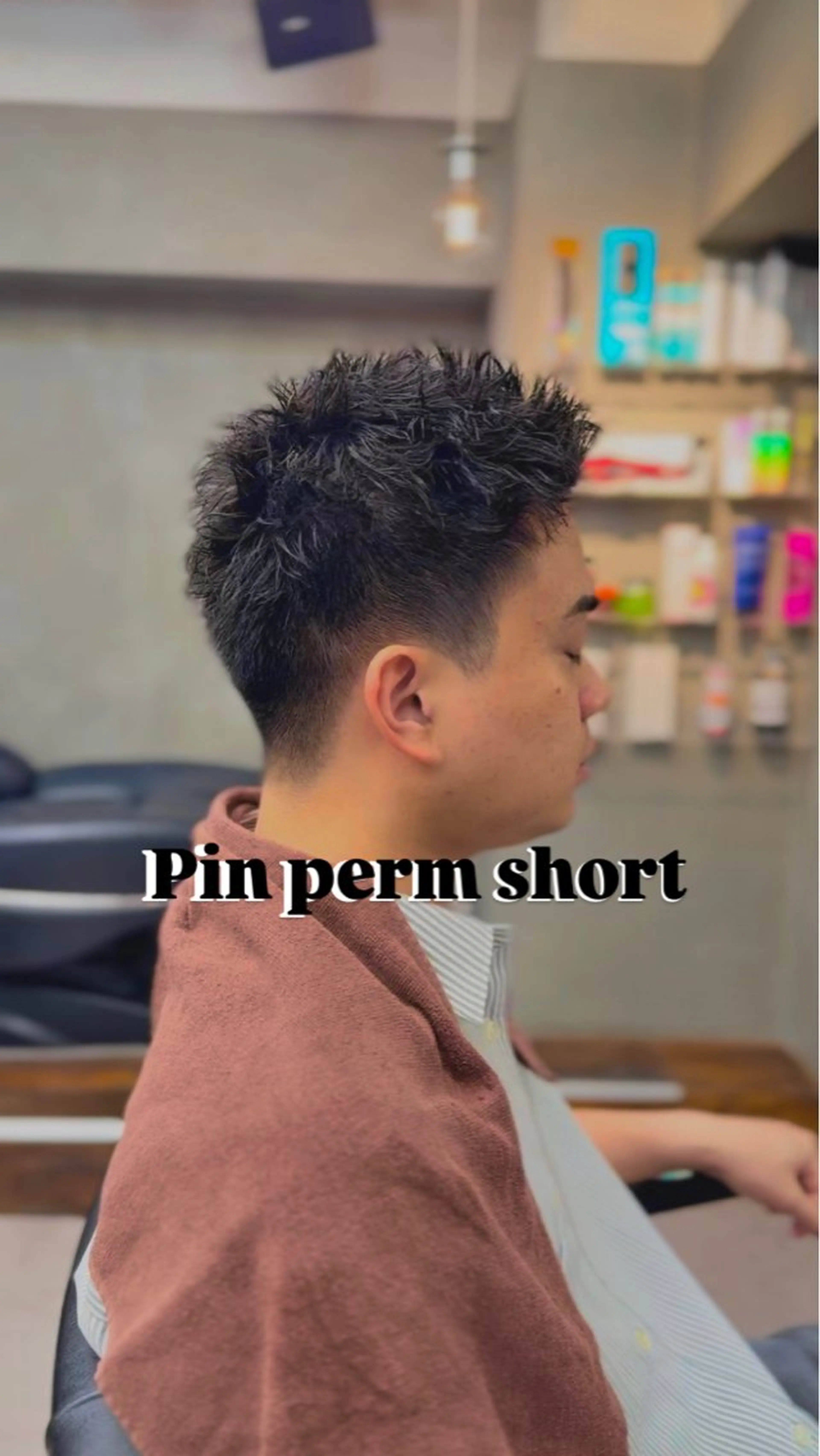 ショート パーマ メンズ メンズパーマ メンズパーマカット ブリーチ渋谷トモヤのヘアスタイル