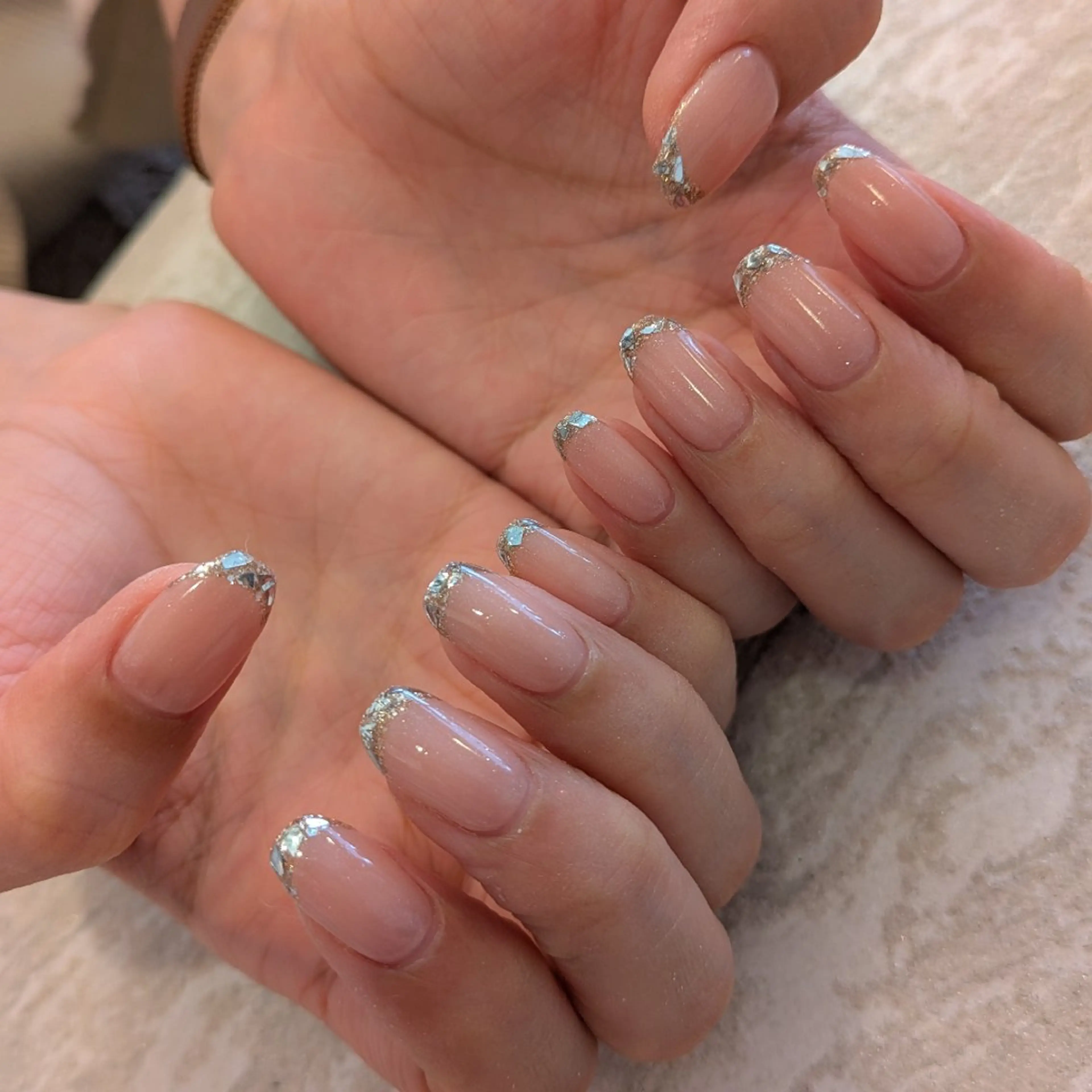 ネイル フレンチネイル ガラスフレンチ ジェヌインネイル 河内のネイルデザイン