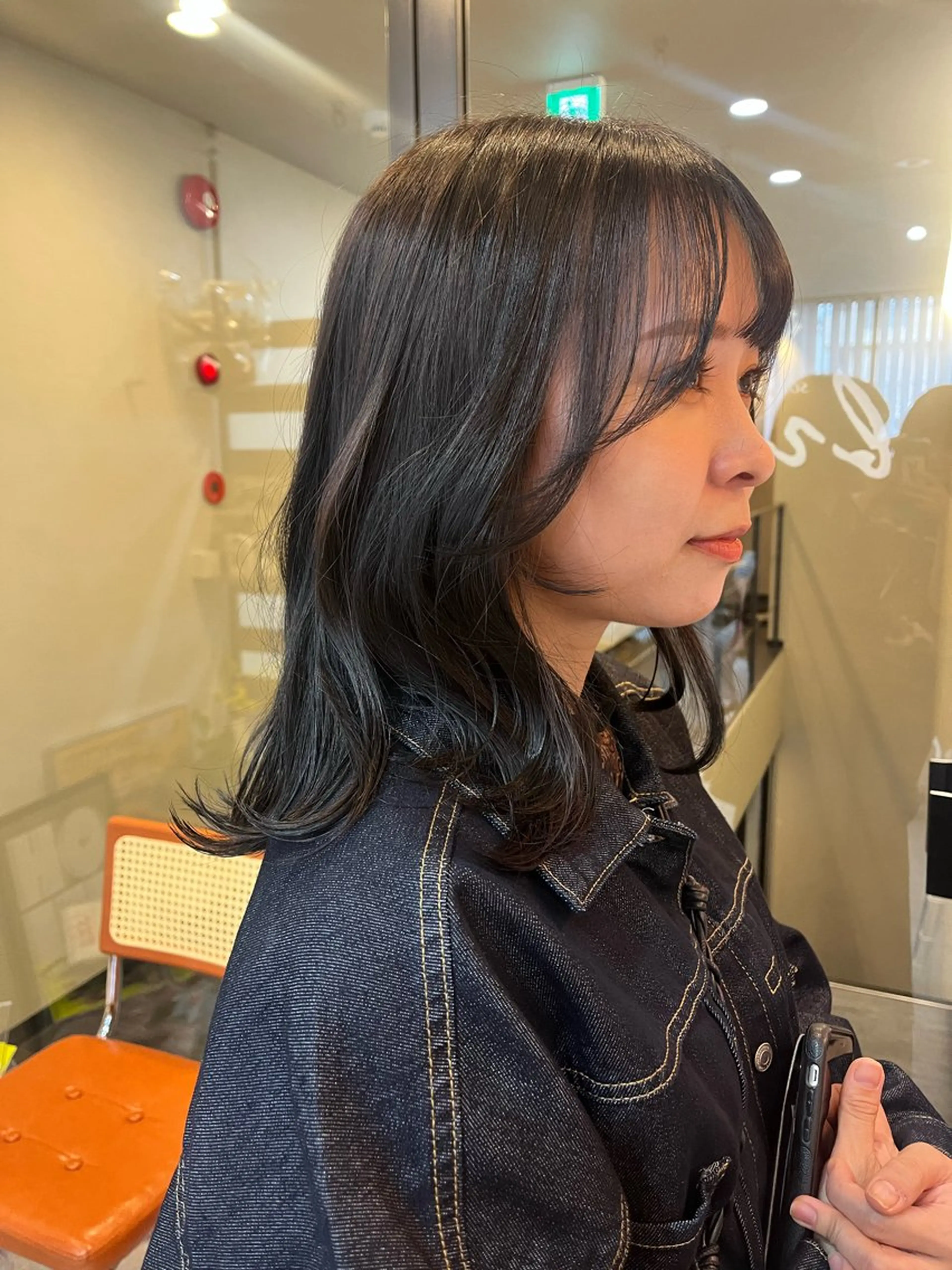 ミディアム カラー くびれヘア カット ヘアカラー トリートメント レイヤー/暖色/ 髪質改善/永礼芳果のヘアスタイル