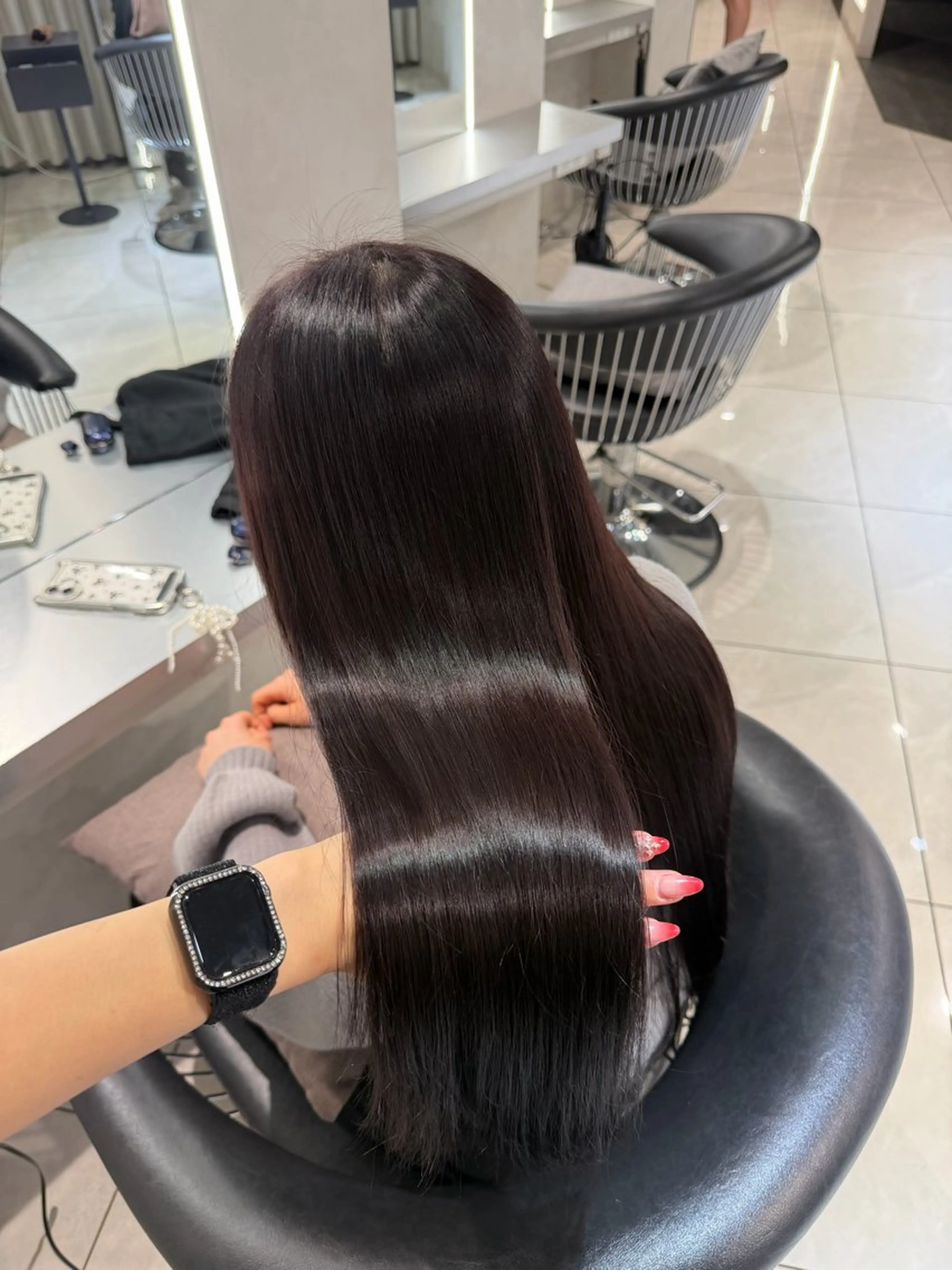 ロング カラー ボルドーカラー ヘアカラー 暖色/韓国ヘア /MIKAGE🩶のヘアスタイル