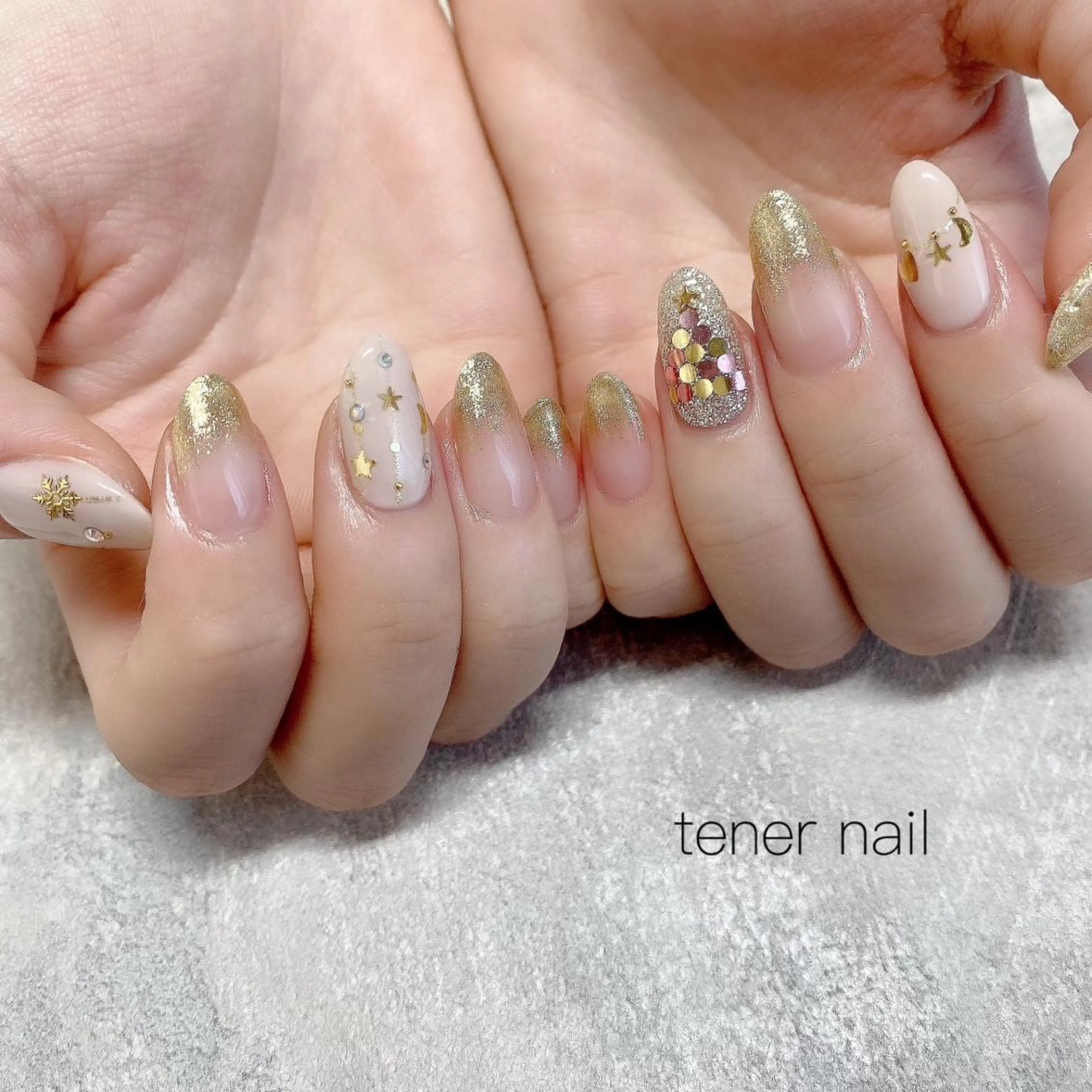 ネイル ゴールド ピンク テネルネイル tener nailのネイルデザイン