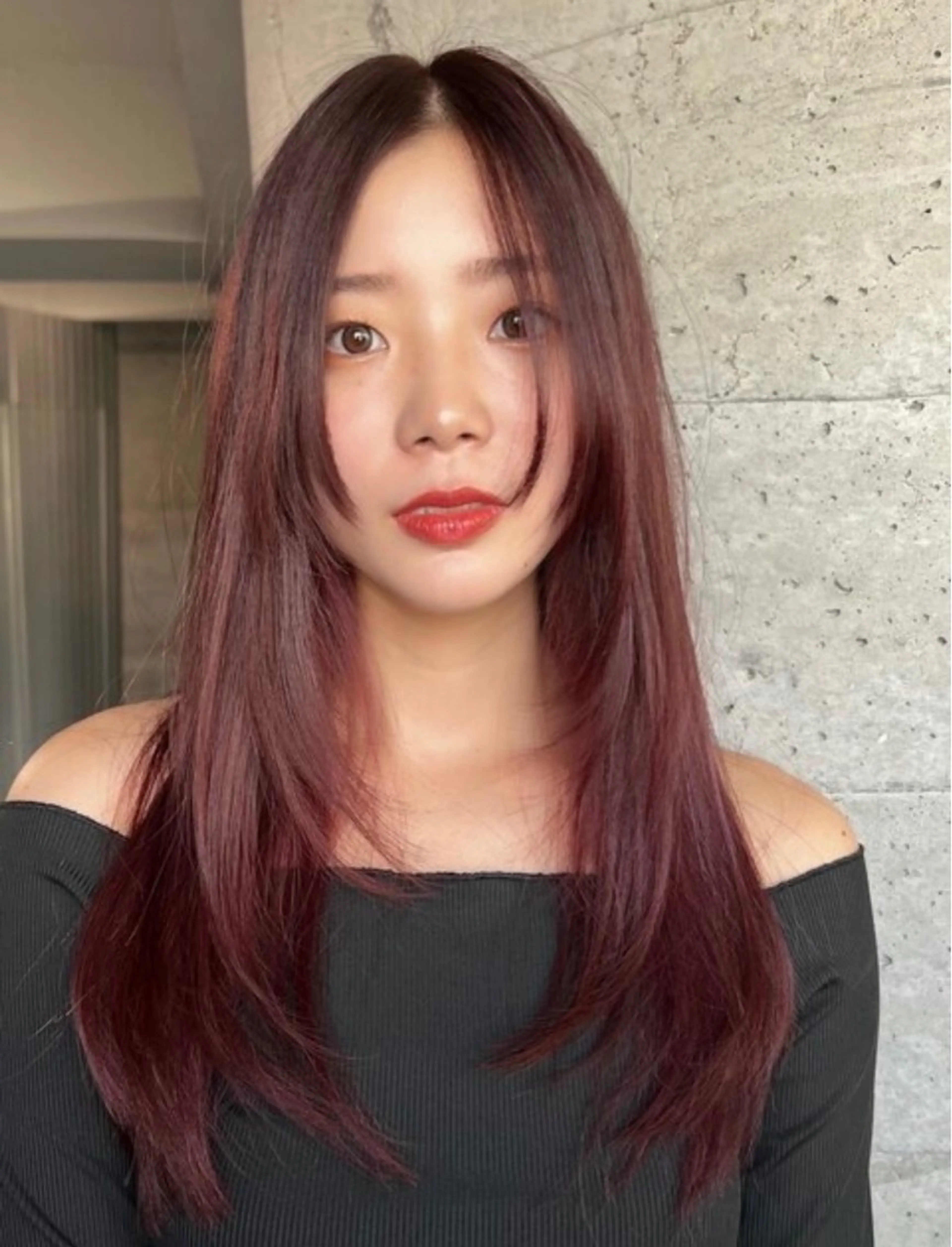 ロング カラー 田中 智那美のヘアスタイル