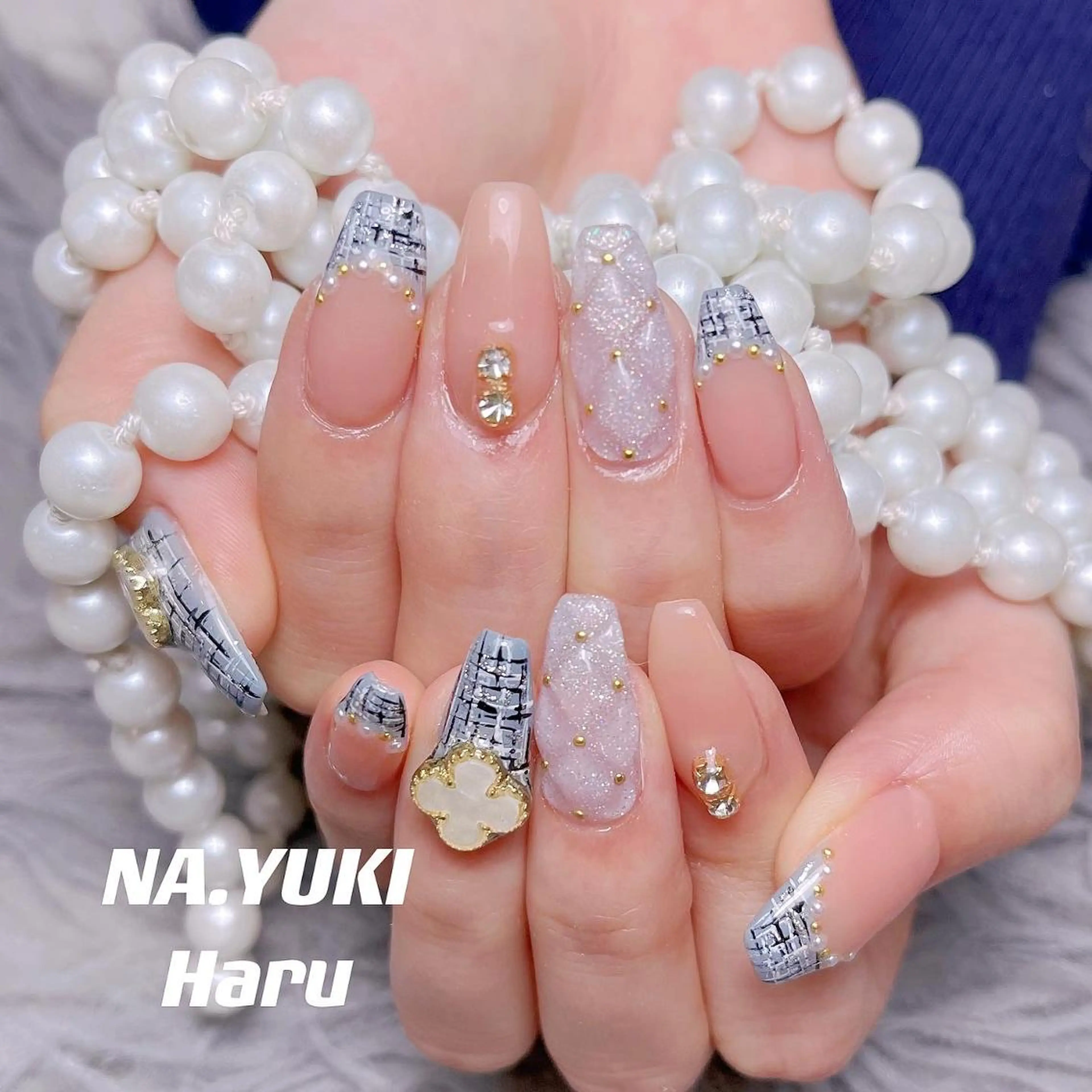 ネイル ロング ハンドネイル 🎀 moo~ 🎀のネイルデザイン