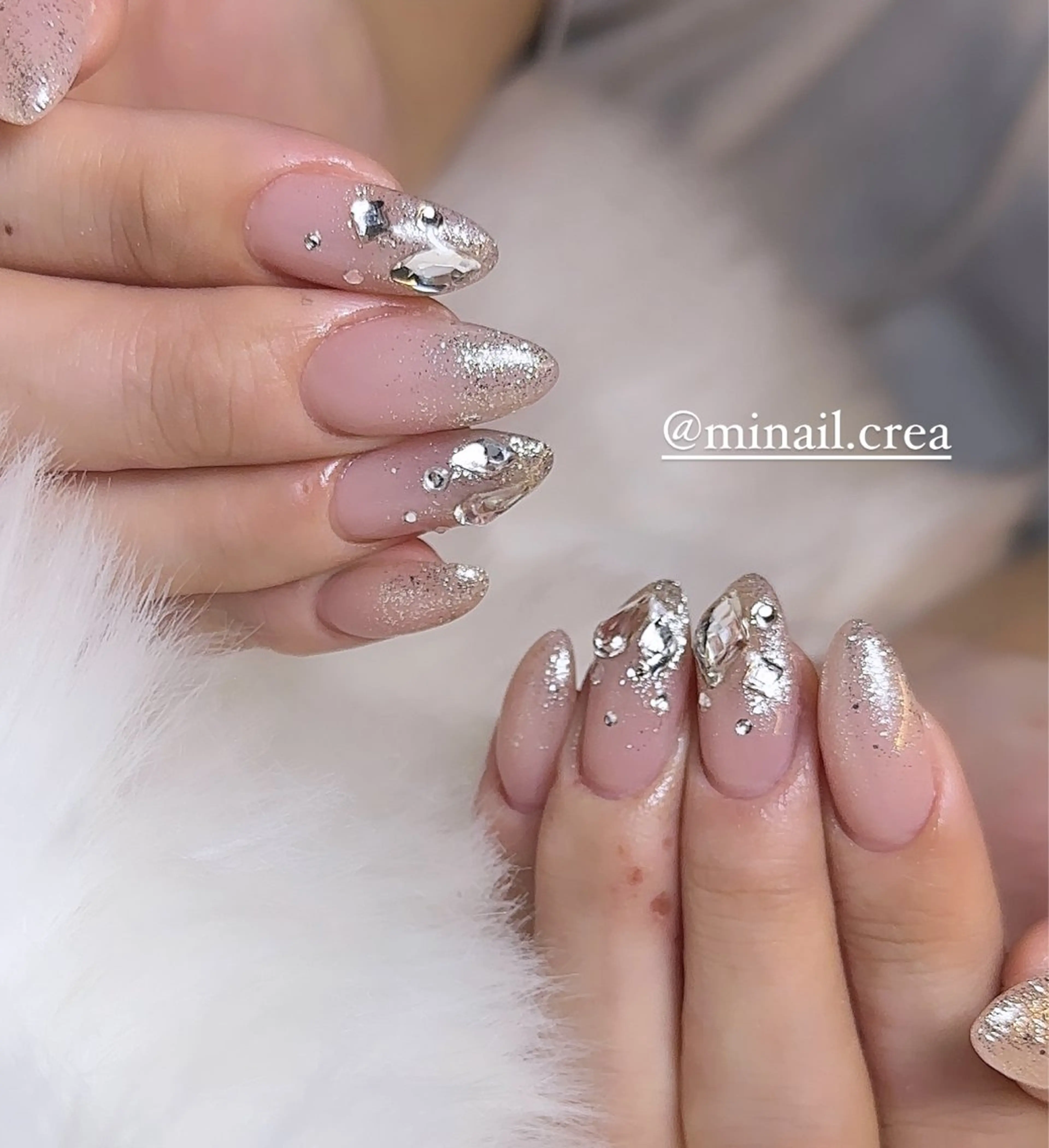 ネイル 長さ出し ジェルネイル キラキラネイル ロングネイル ピンク CRéA　-private nailsalon-所属・CReA nailのネイルデザイン