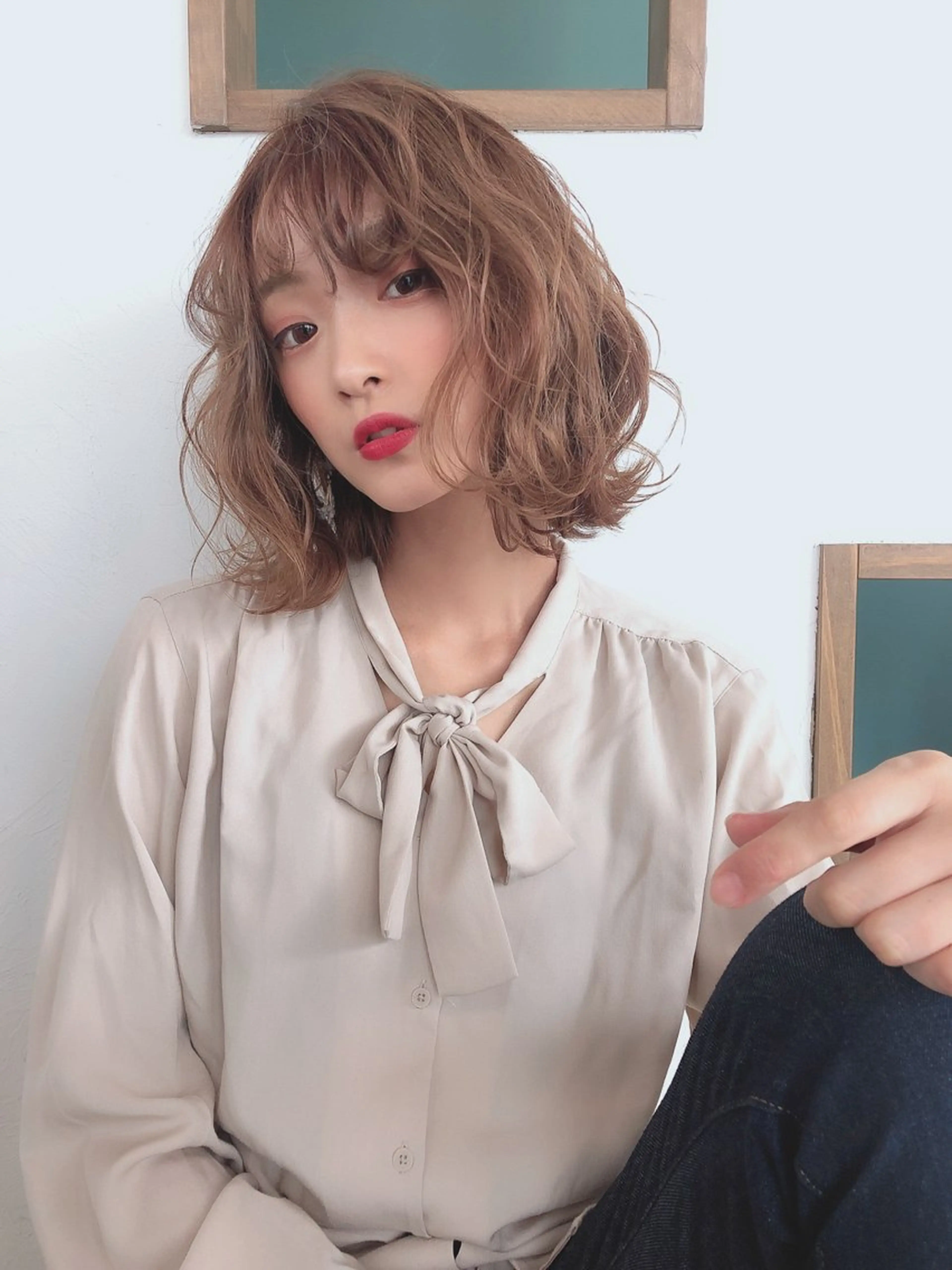 ミディアム カラー カット ヘアカラー トリートメント LOOP hairのヘアスタイル