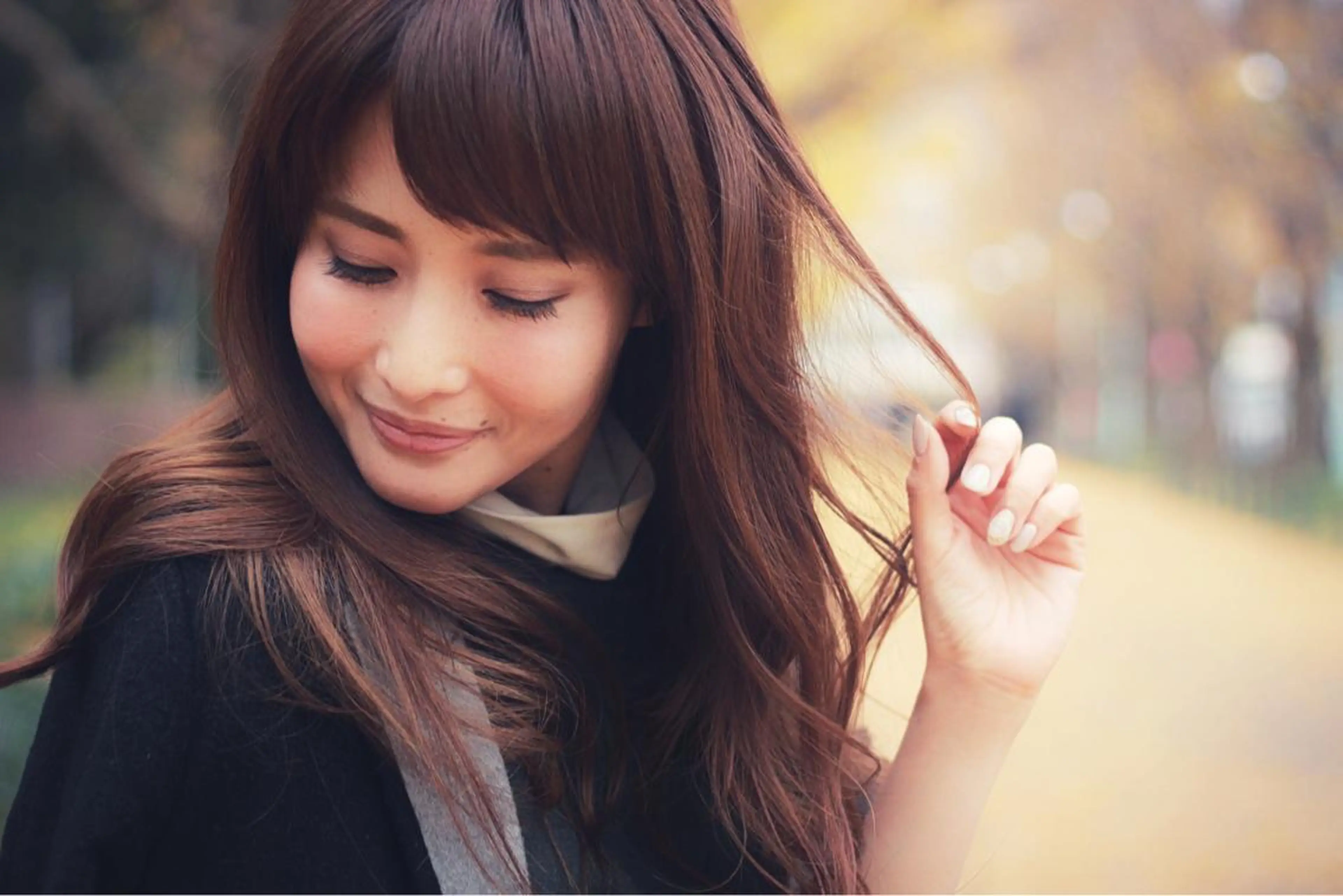 セミロング ロング カラー パーマ 川間 将彦のヘアスタイル