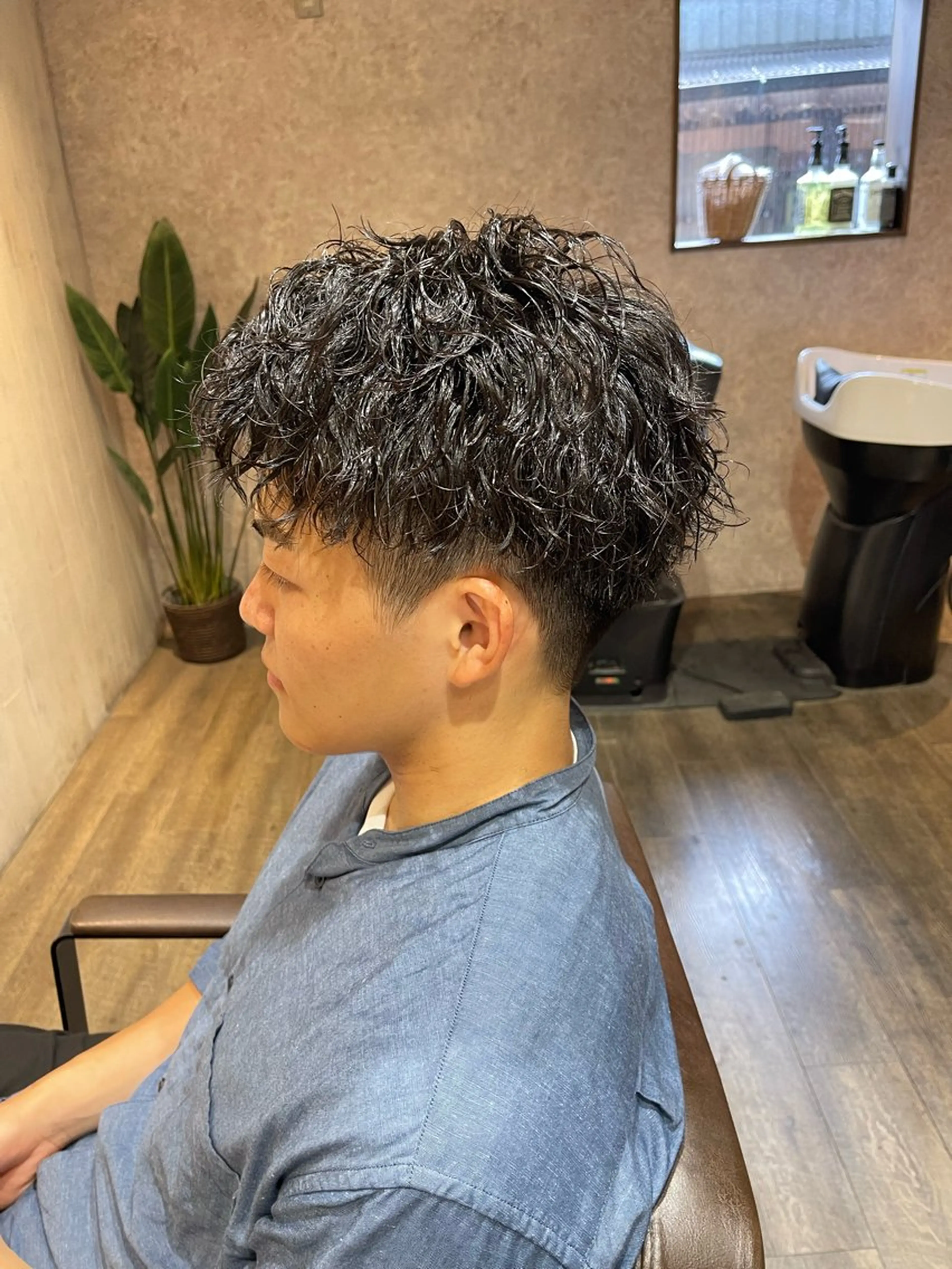 ショート パーマ メンズ 田中 識啓のヘアスタイル