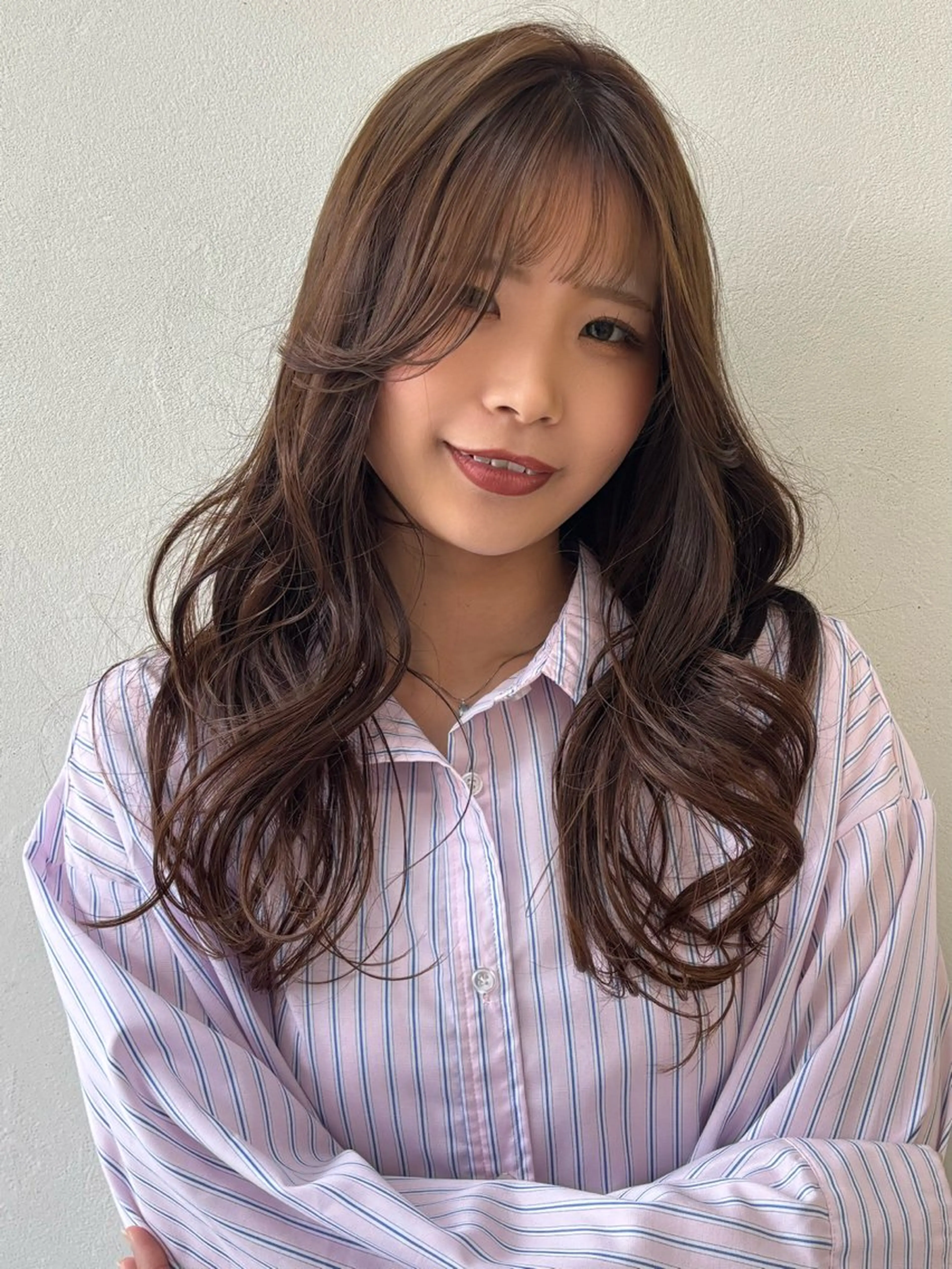 ロング カット 曲がるストレート/ レイヤー/大野真央のヘアスタイル