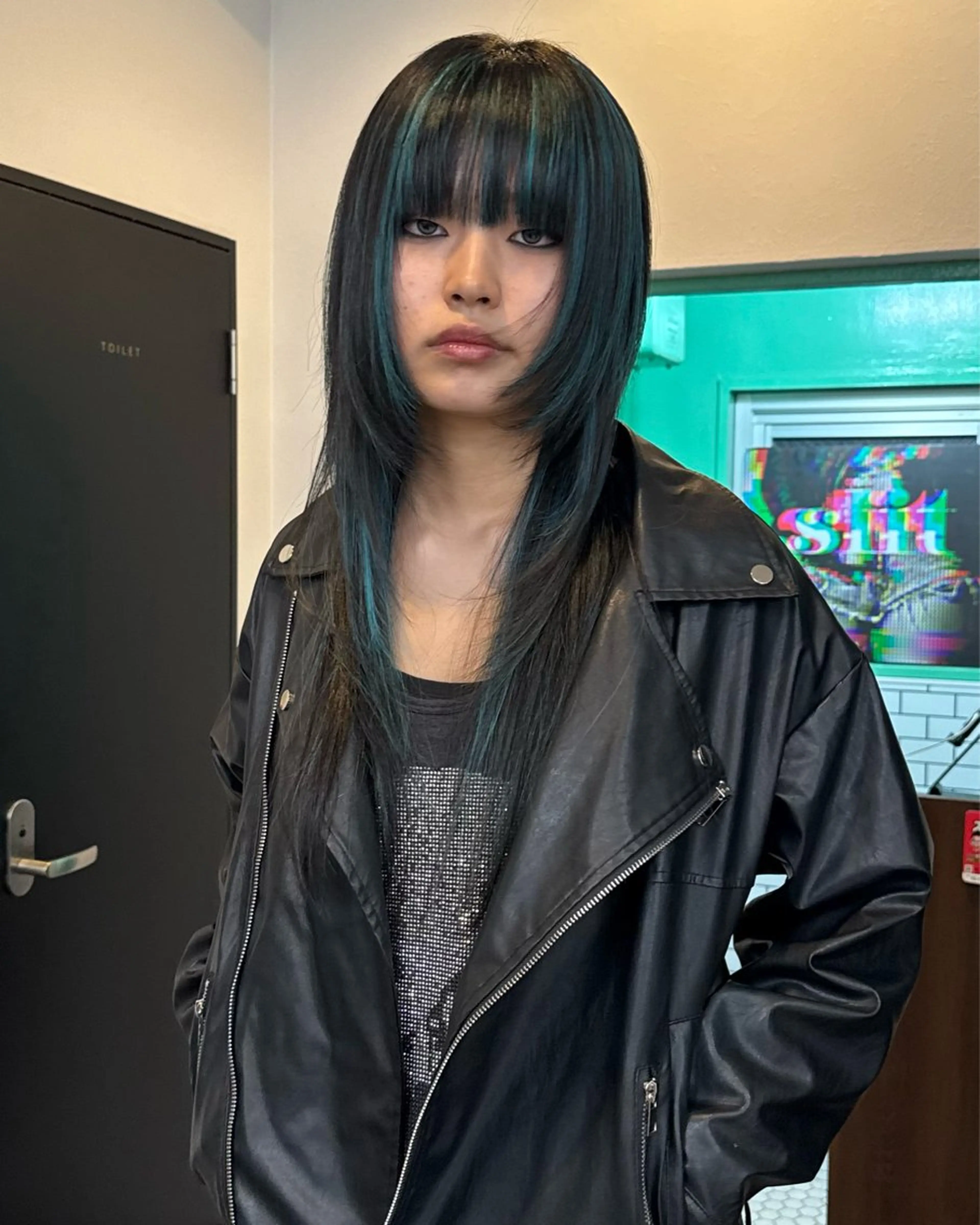 ロング ハイライト シャギー ヘアカラー ハッシュカット🎀 MIYU💖のヘアスタイル