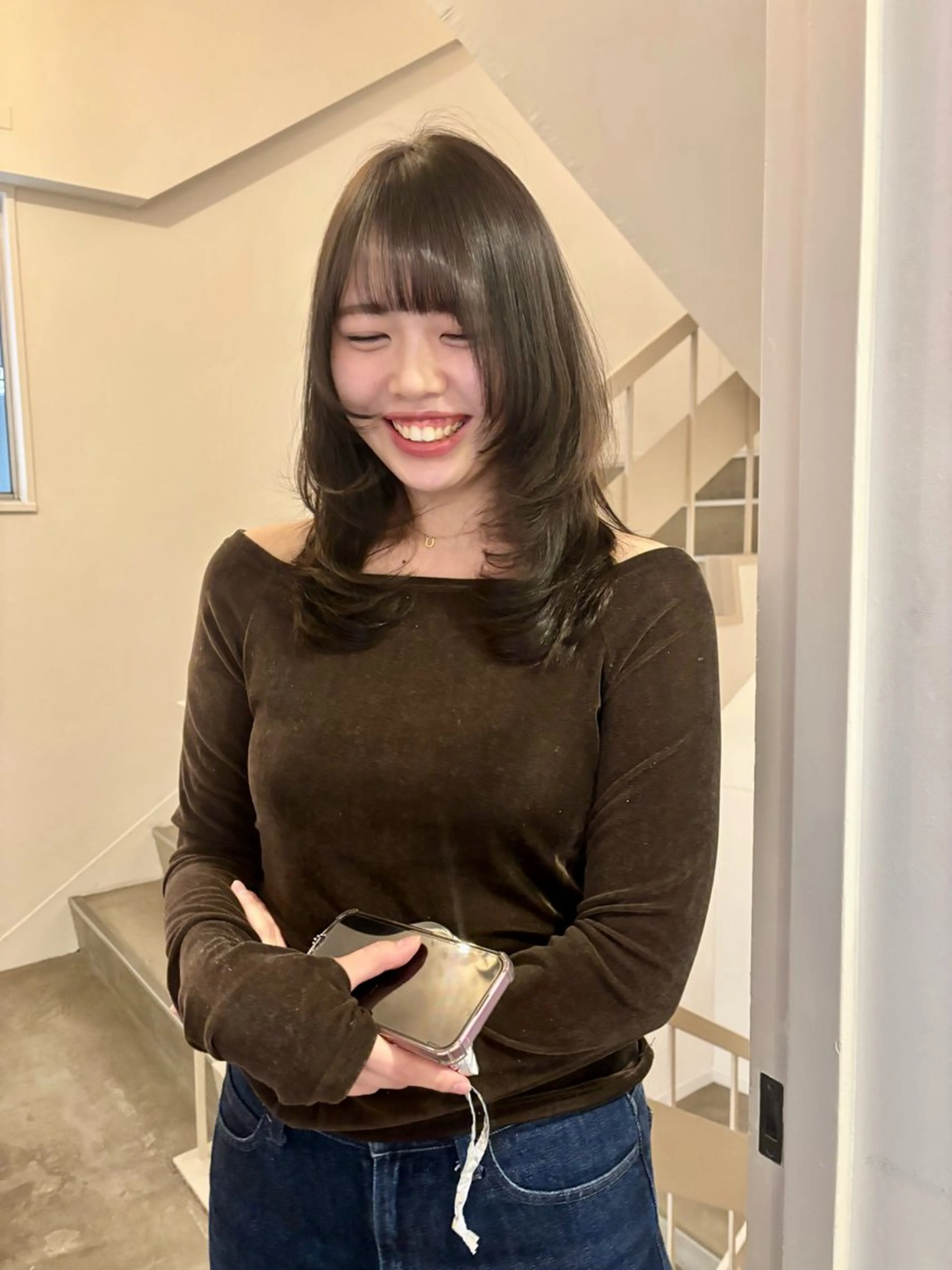 ロング レイヤーカット カット ヘアカラー トリートメント natsu fujinoのヘアスタイル