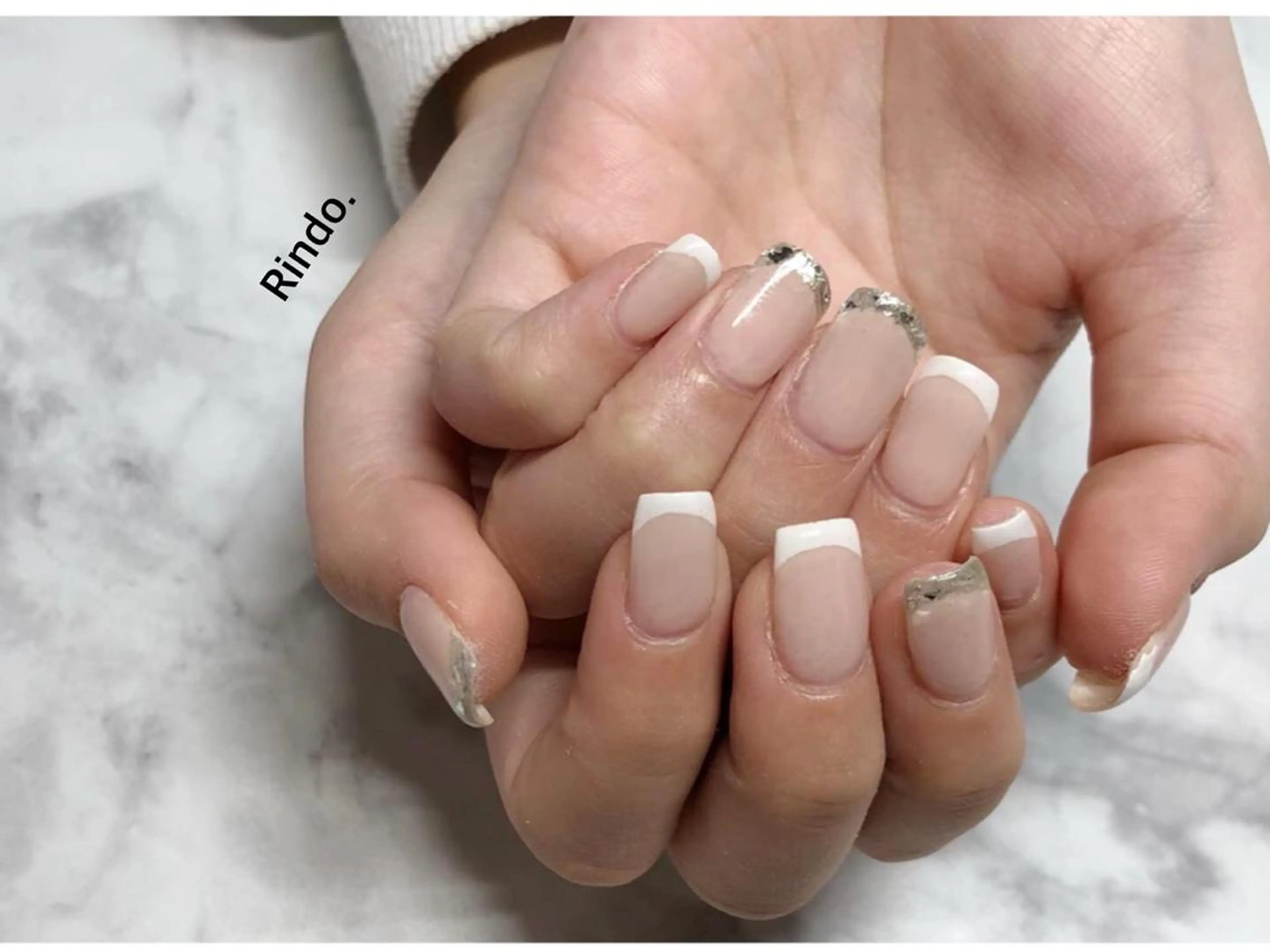 ネイル フレンチネイル ガラスフレンチ ハンドネイル Rindo.ネイル ♡耳つぼジュエリーのその他イメージ