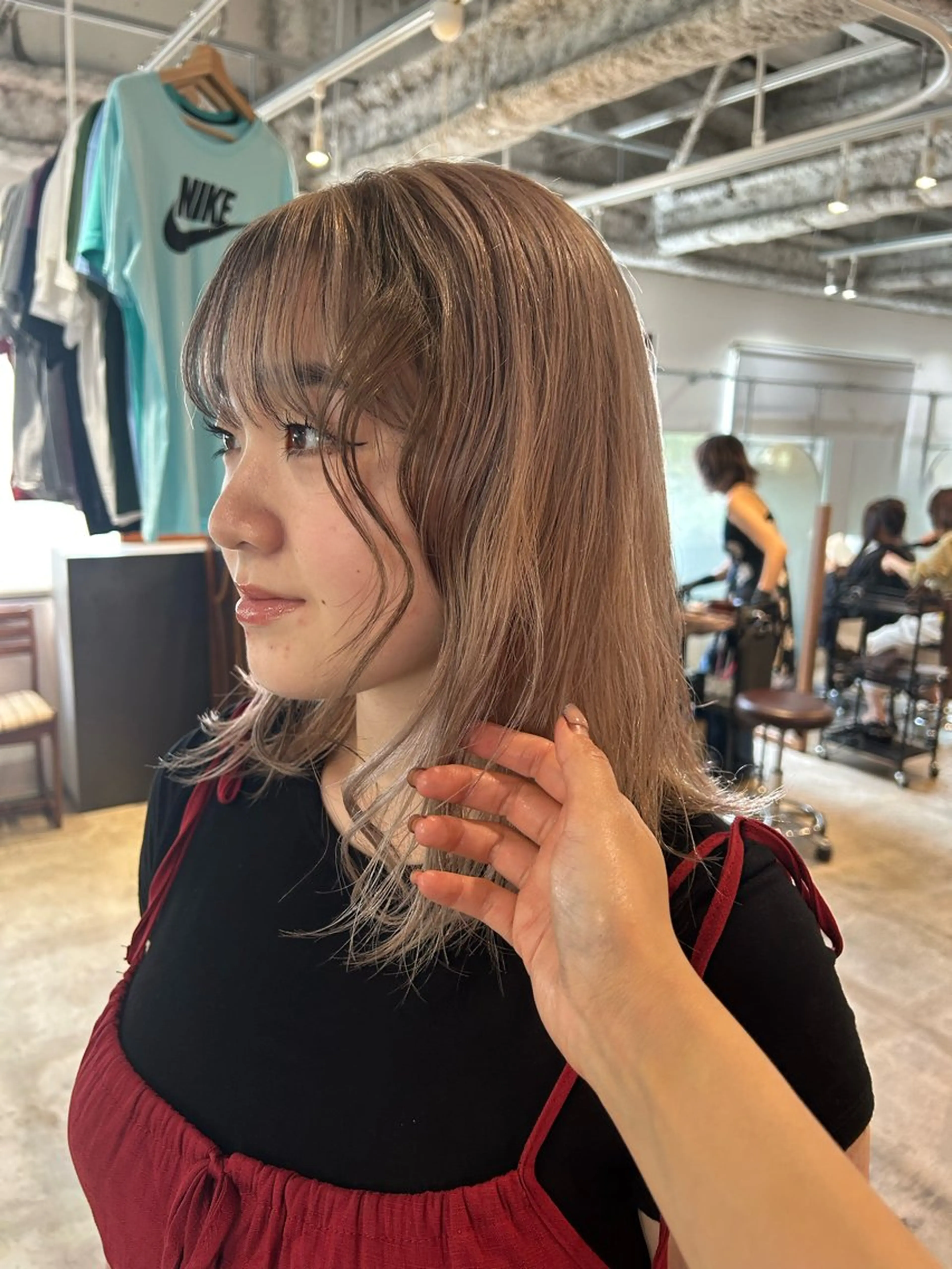 セミロング カラー ヘアアレンジ 🎀suzuna 透明感colorのヘアスタイル