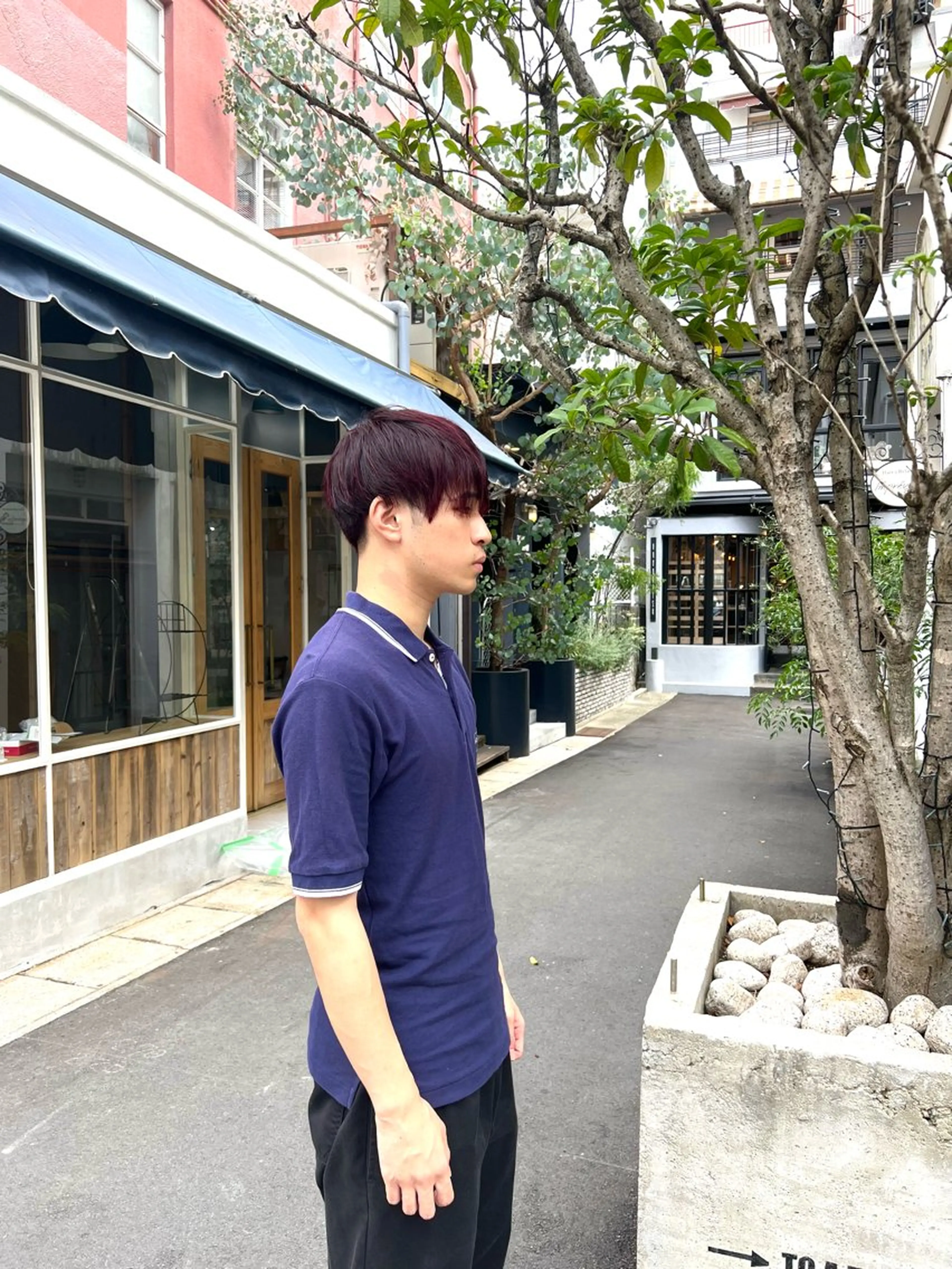 ミディアム カラー メンズ マッシュ カット ヘアカラー トリートメント ハイトーン／パーマ 特化平田のヘアスタイル