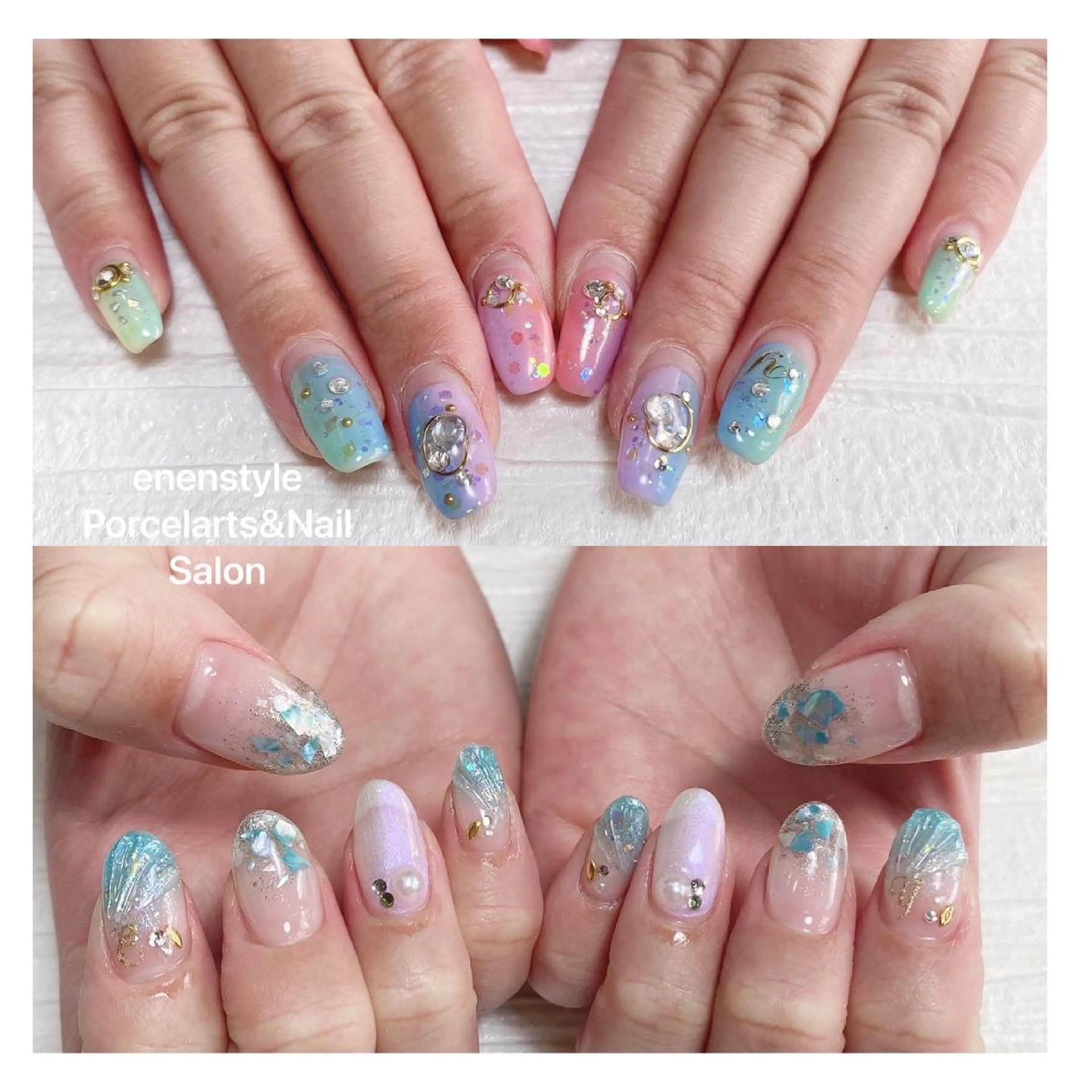 ミディアム ネイル ハンドネイル 👑enen style👑のネイルデザイン