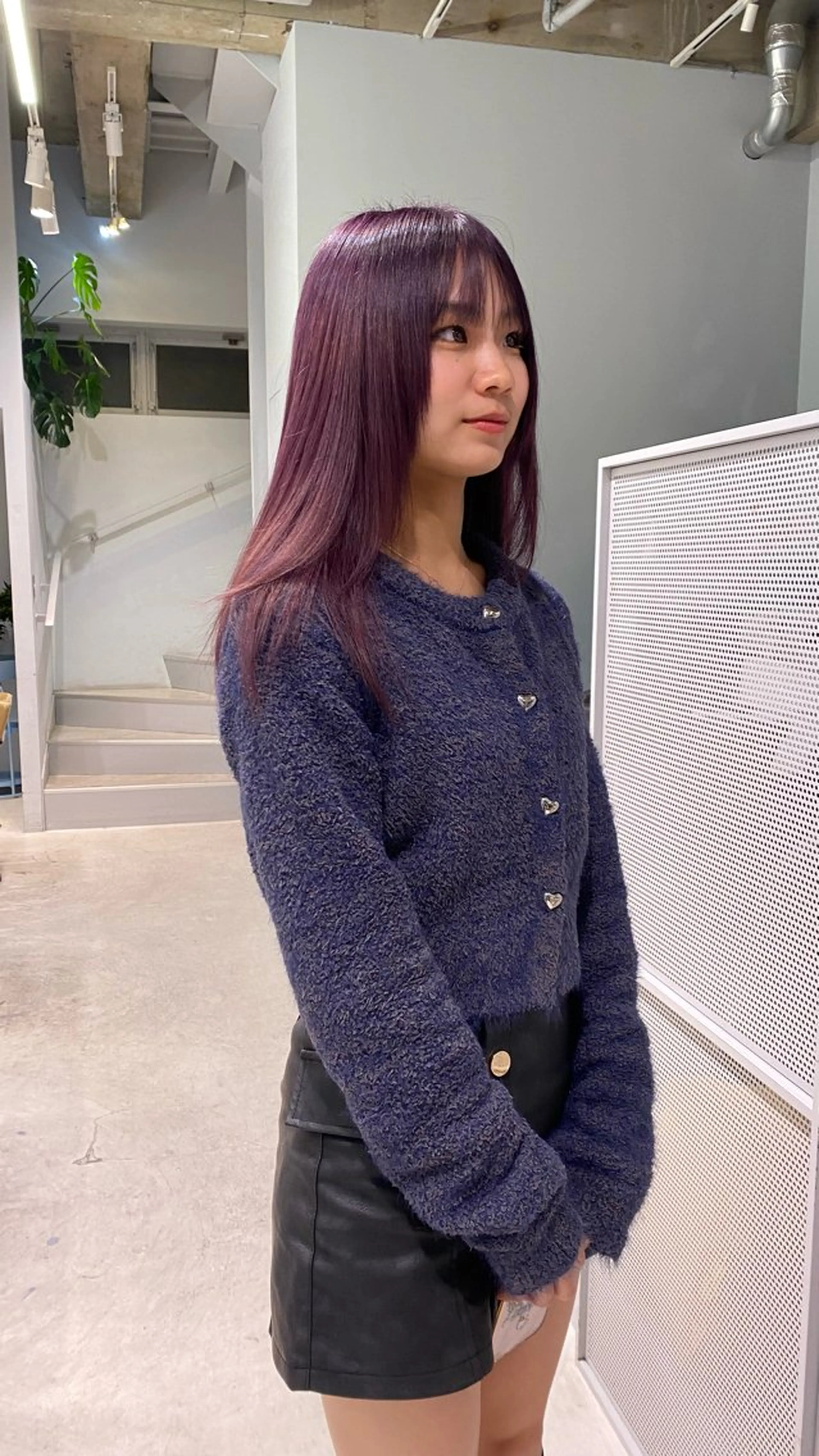 ロング カラー ブリーチ 透明感カラー パープルカラー ヘアカラー 大関 星翔のヘアスタイル