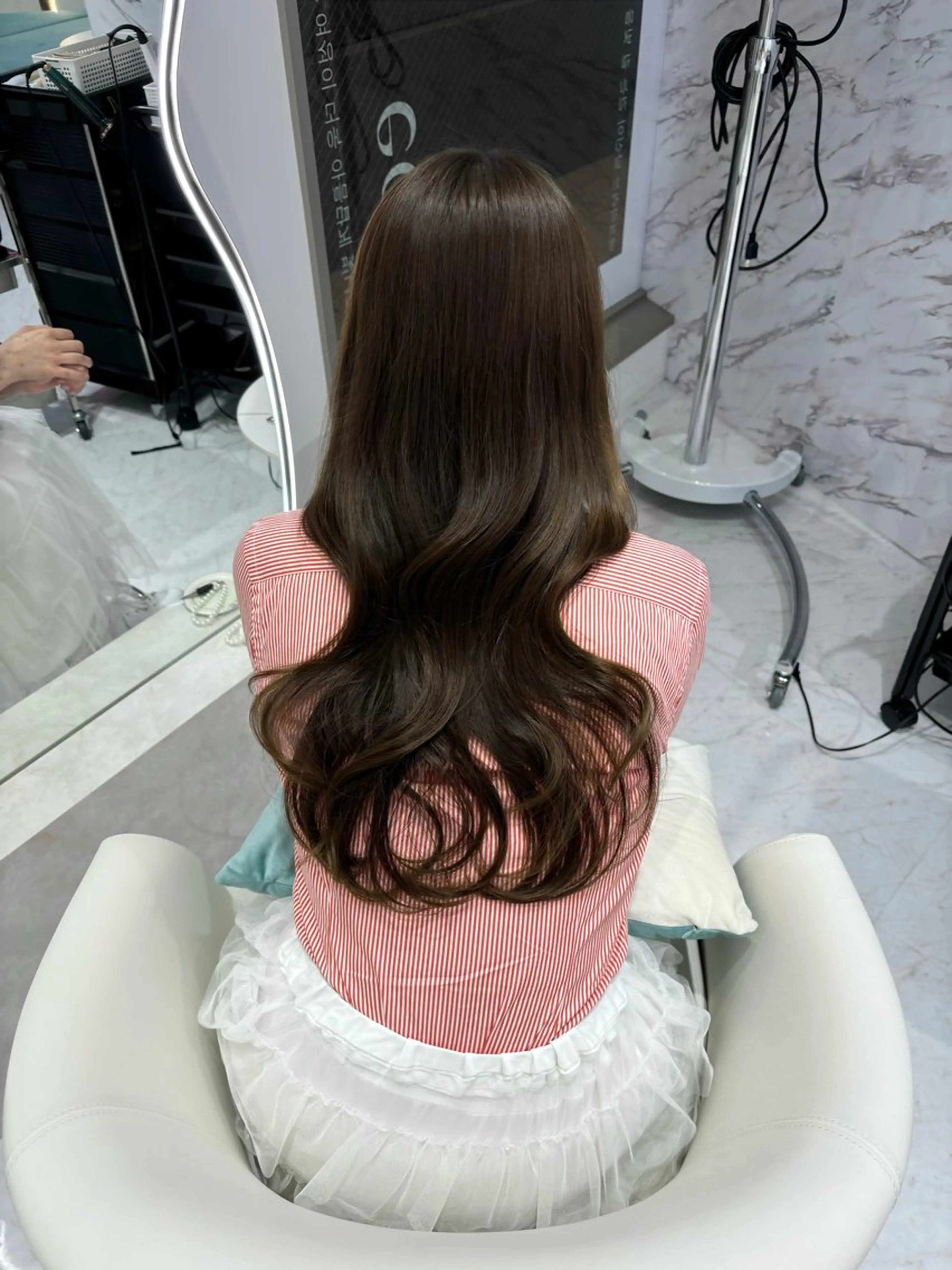 ロング カラー ベージュカラー オリーブベージュ 韓国風ヘア 後藤 瑠菜のヘアスタイル