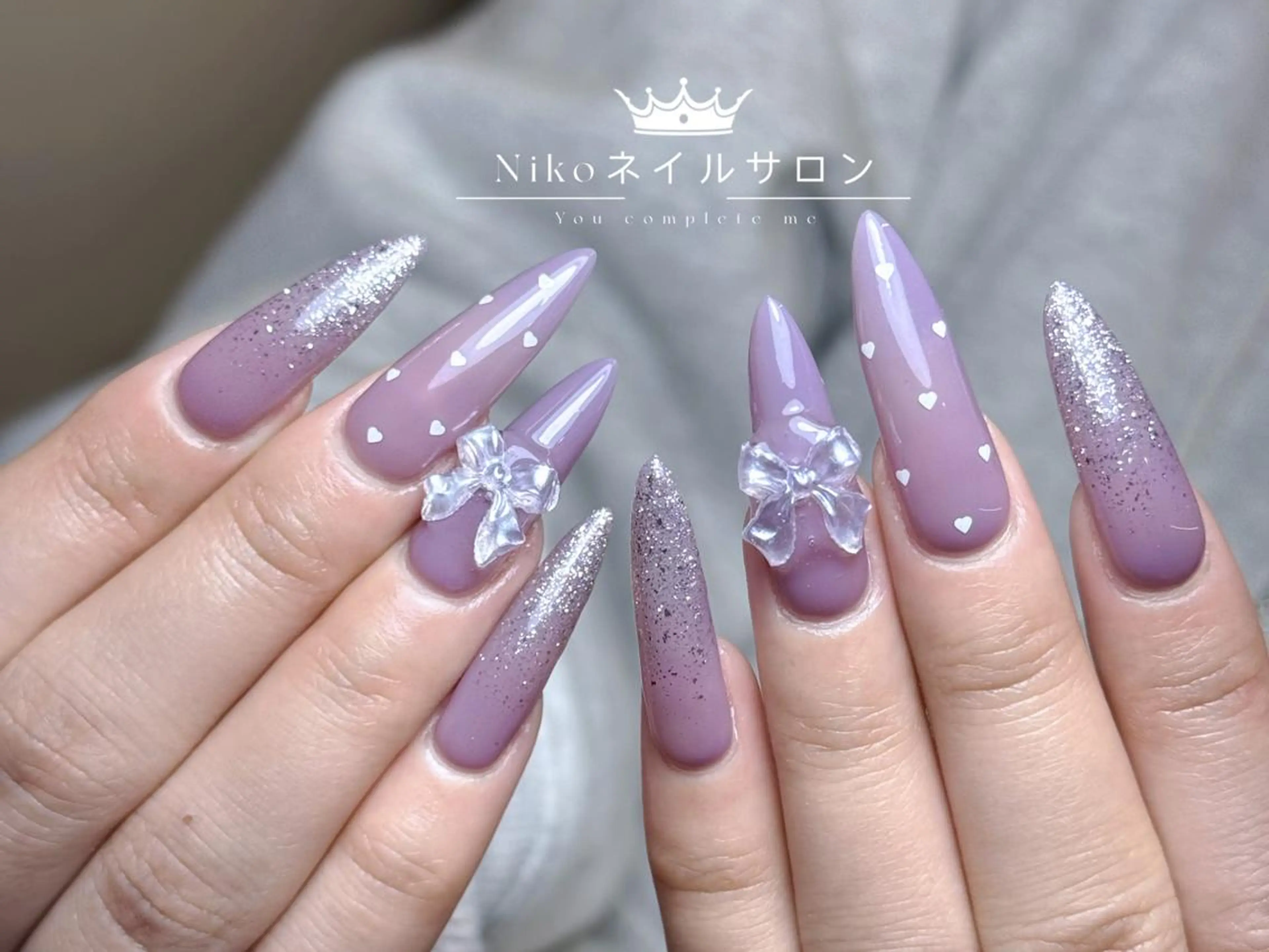 ネイル 長さ出し フットネイル フレンチネイル ジェルネイル ガラスフレンチ Niko ネイルサロン大宮店のネイルデザイン