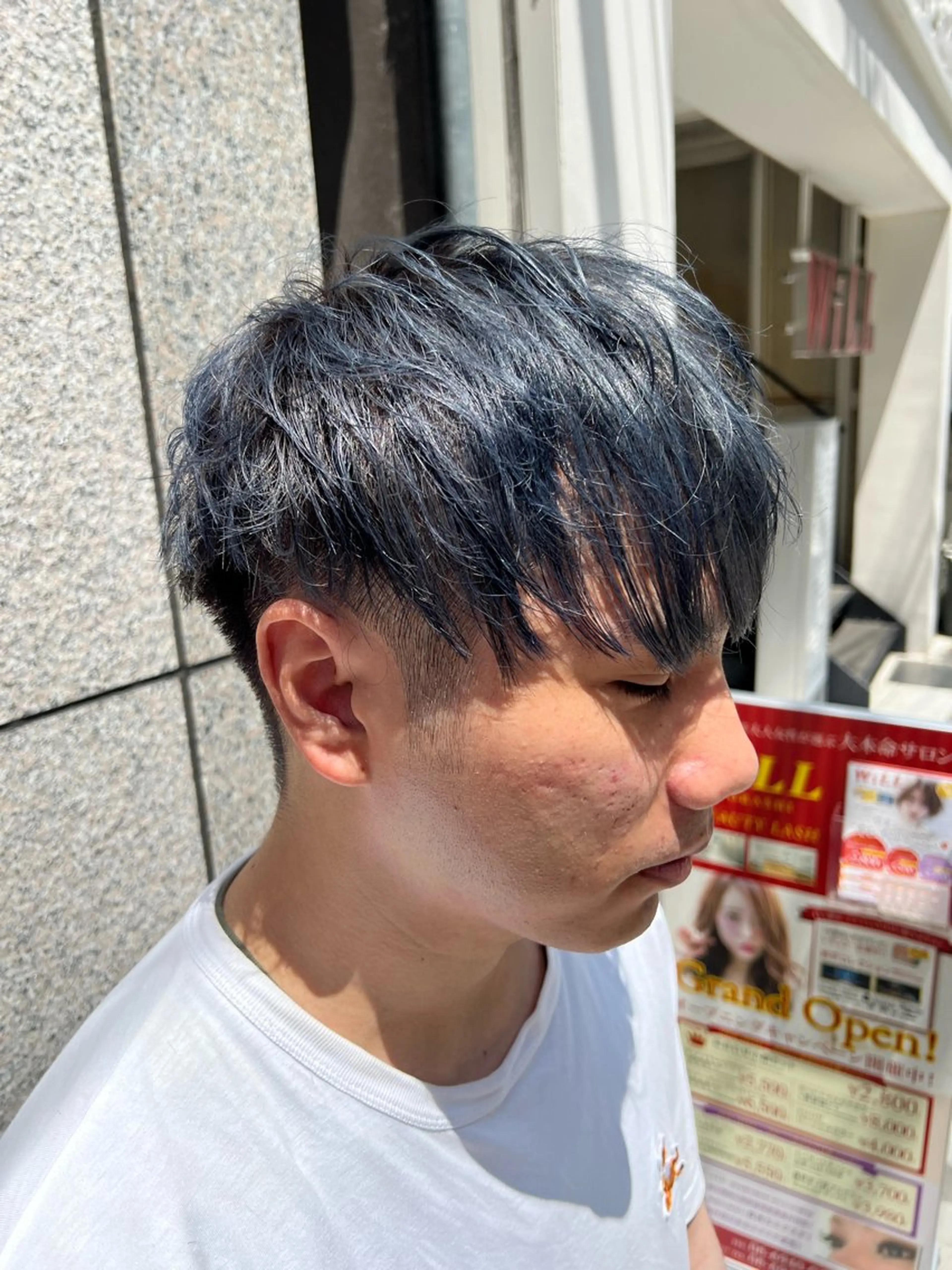 ミディアム メンズ メンズブリーチ カット ヘアカラー メンズパーマ 特化/京橋/栗野のヘアスタイル