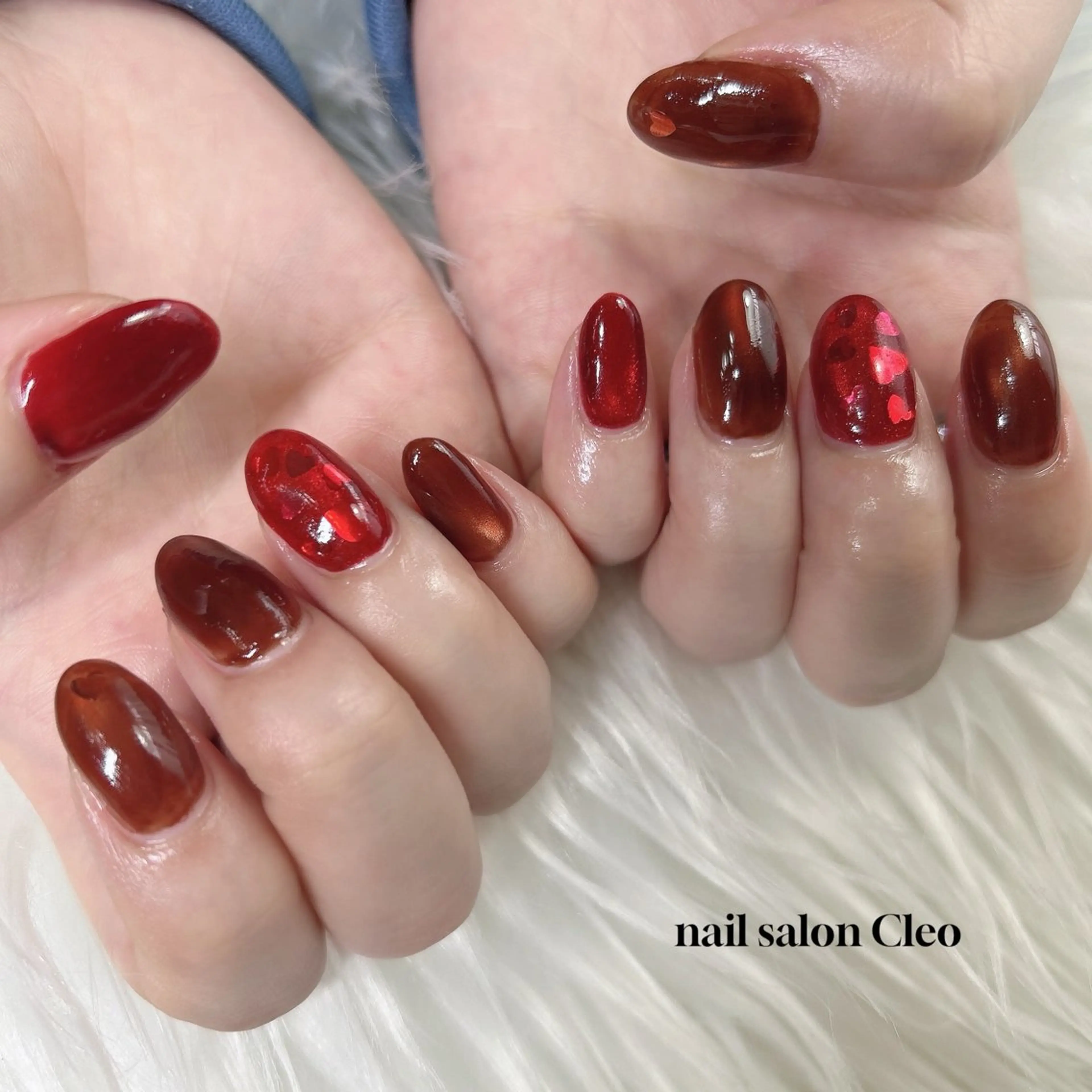 ネイル ハート バレンタイン Cleo クレオのネイルデザイン