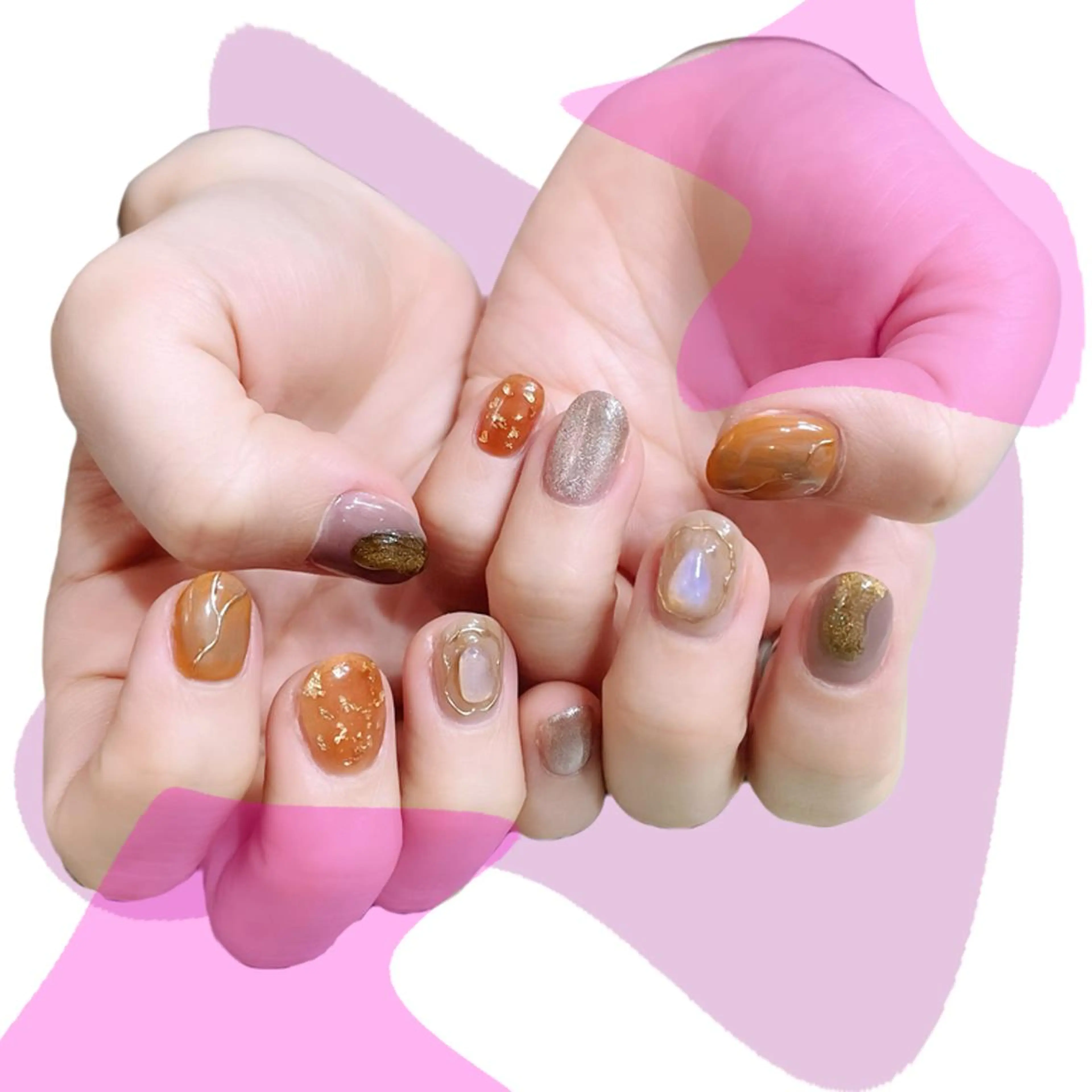 ネイル オーロラネイル 氷ネイル・うるうるネイル 韓国ネイル マグネットネイル ミラーネイル ハンドネイル VOLLMOND nailのネイルデザイン