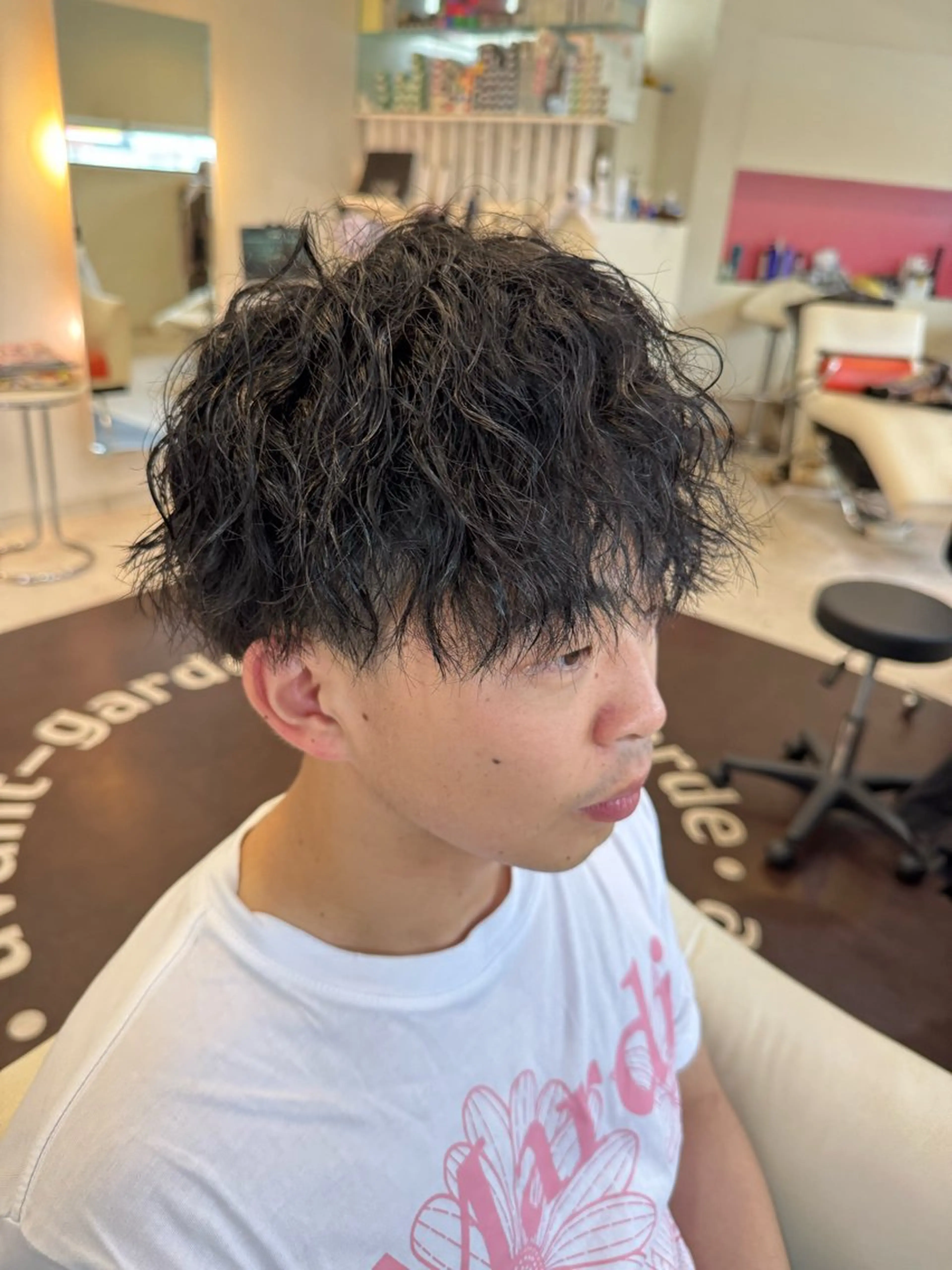 ショート パーマ メンズ ビジネス メンズパーマ カット パーマ トリートメント 長屋 裕也のヘアスタイル