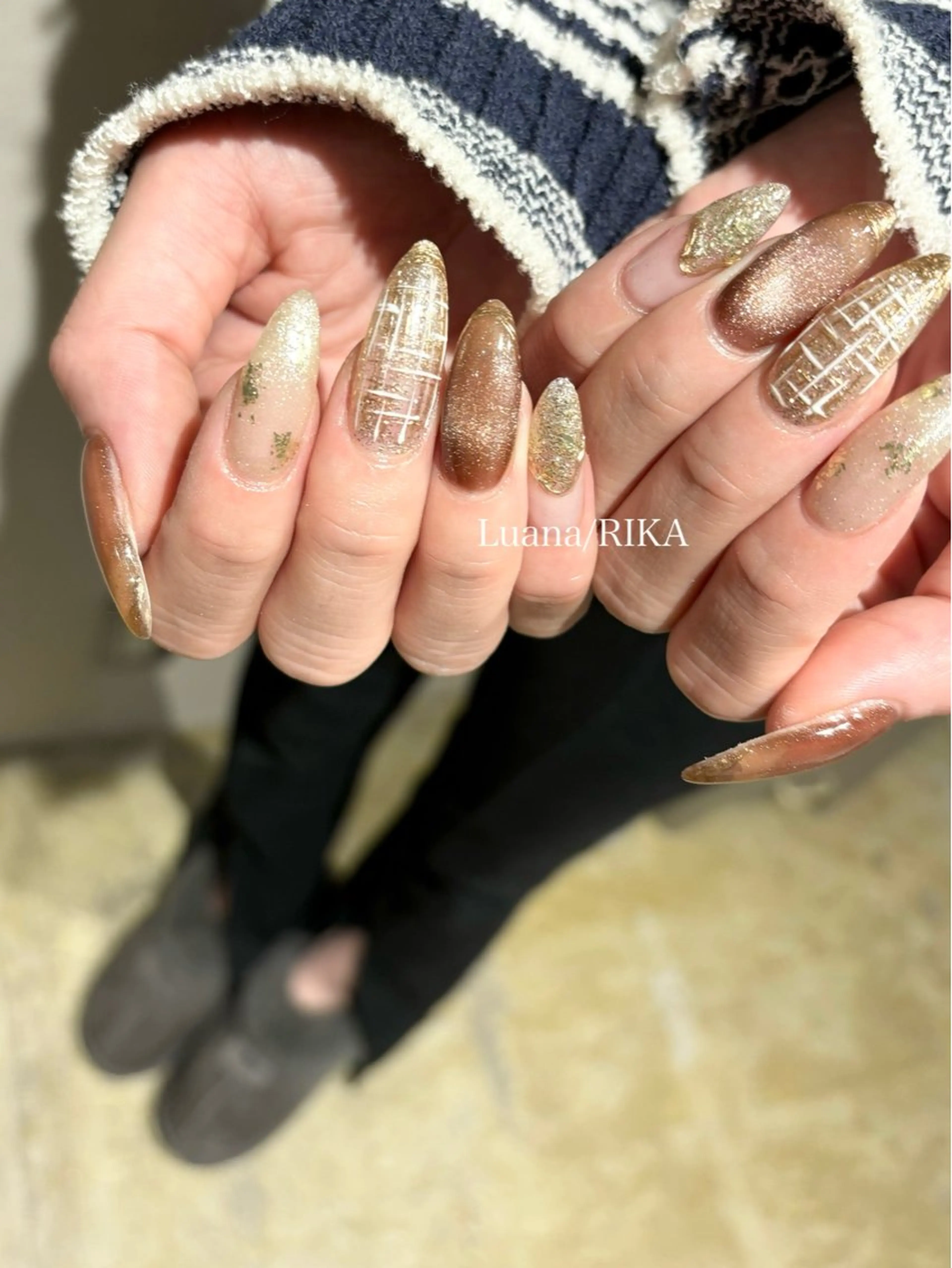 ネイル ブラウン Nail Salon Luana Rikaのネイルデザイン
