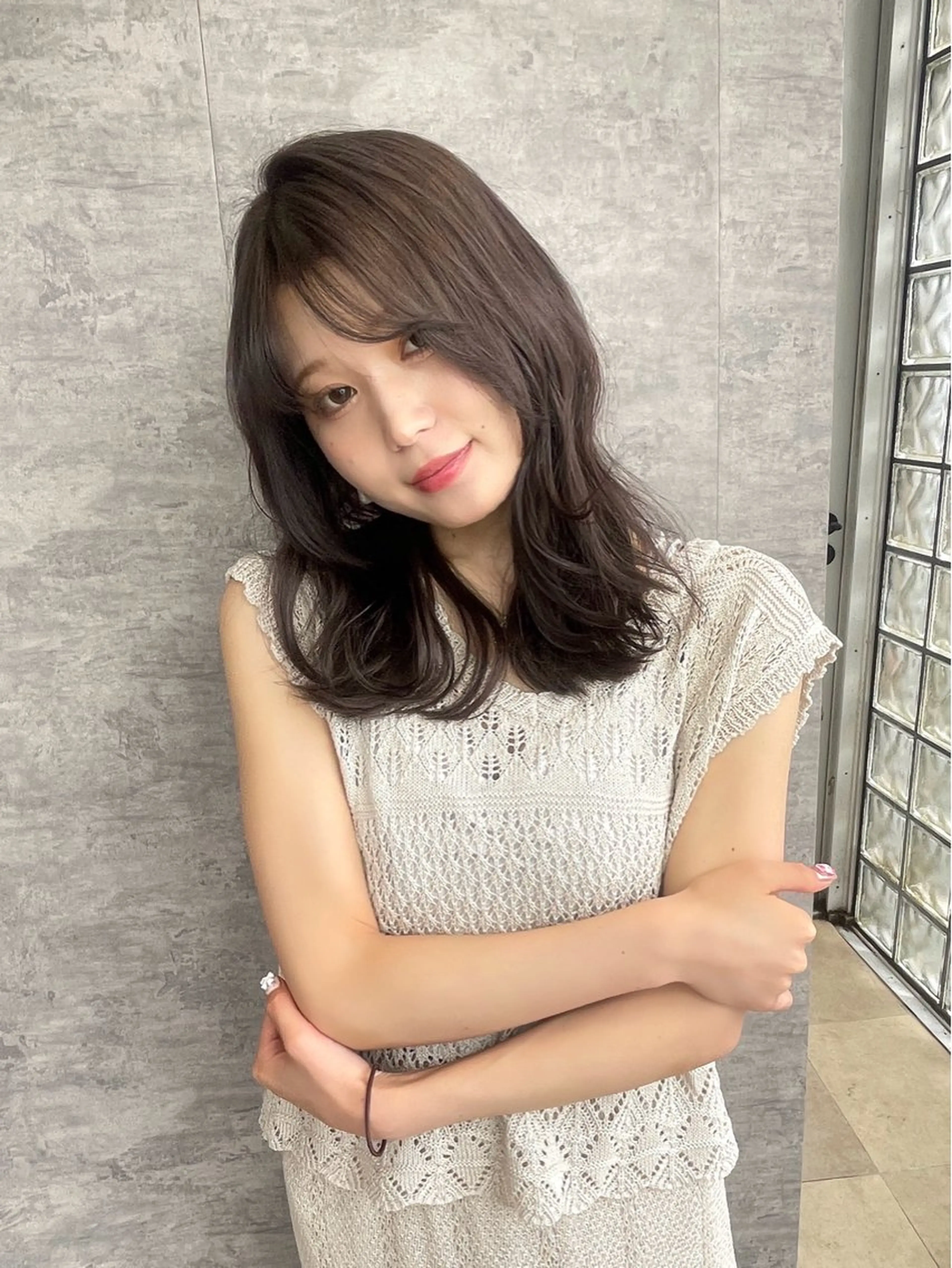 ミディアム カラー ヘアアレンジ グレージュ くびれヘア 姫カット レイヤーカット 塚原 隆志のその他イメージ